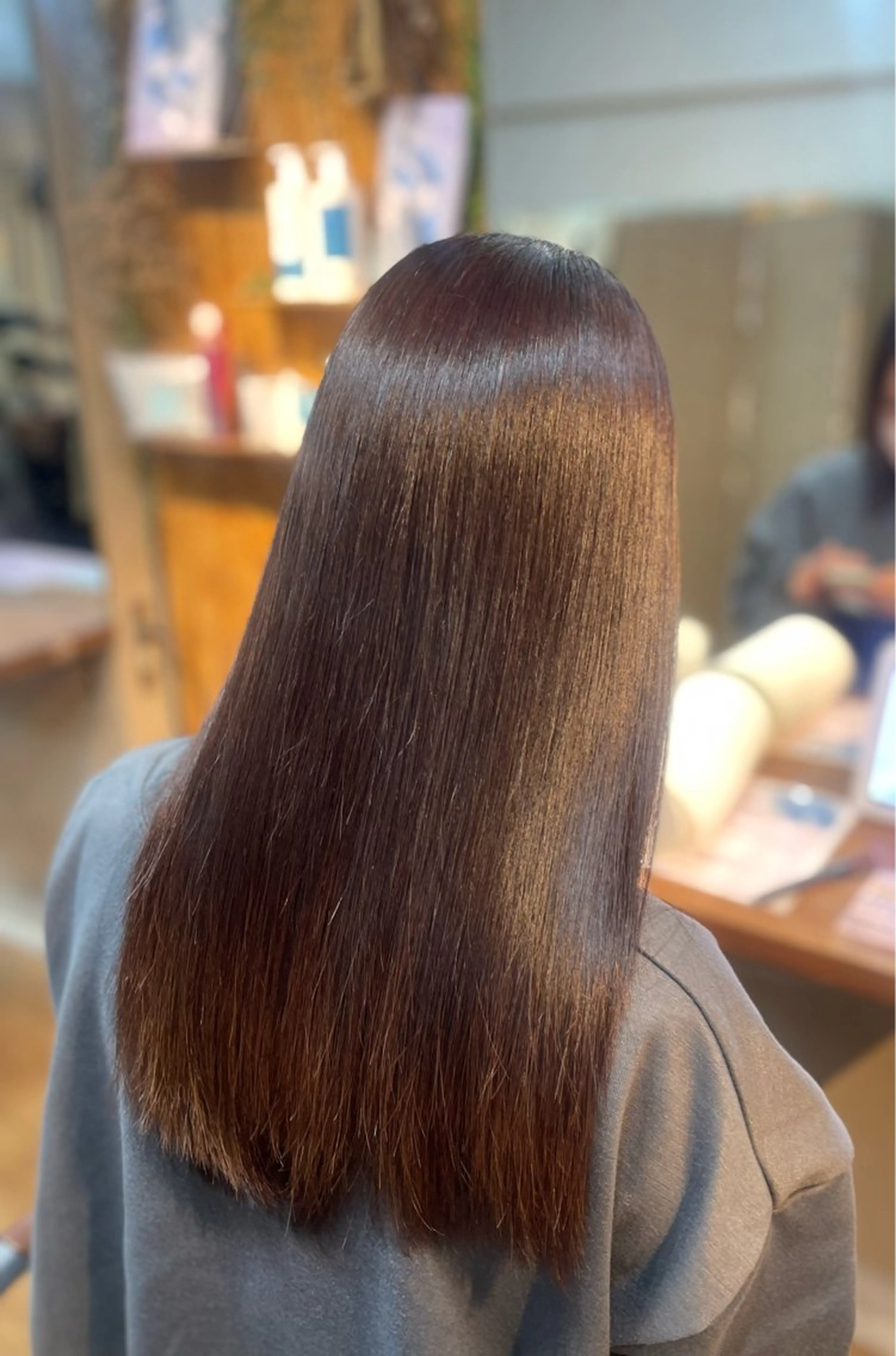 ロング カラー レッドカラー すなが/パーマカット モデル募集中のヘアスタイル