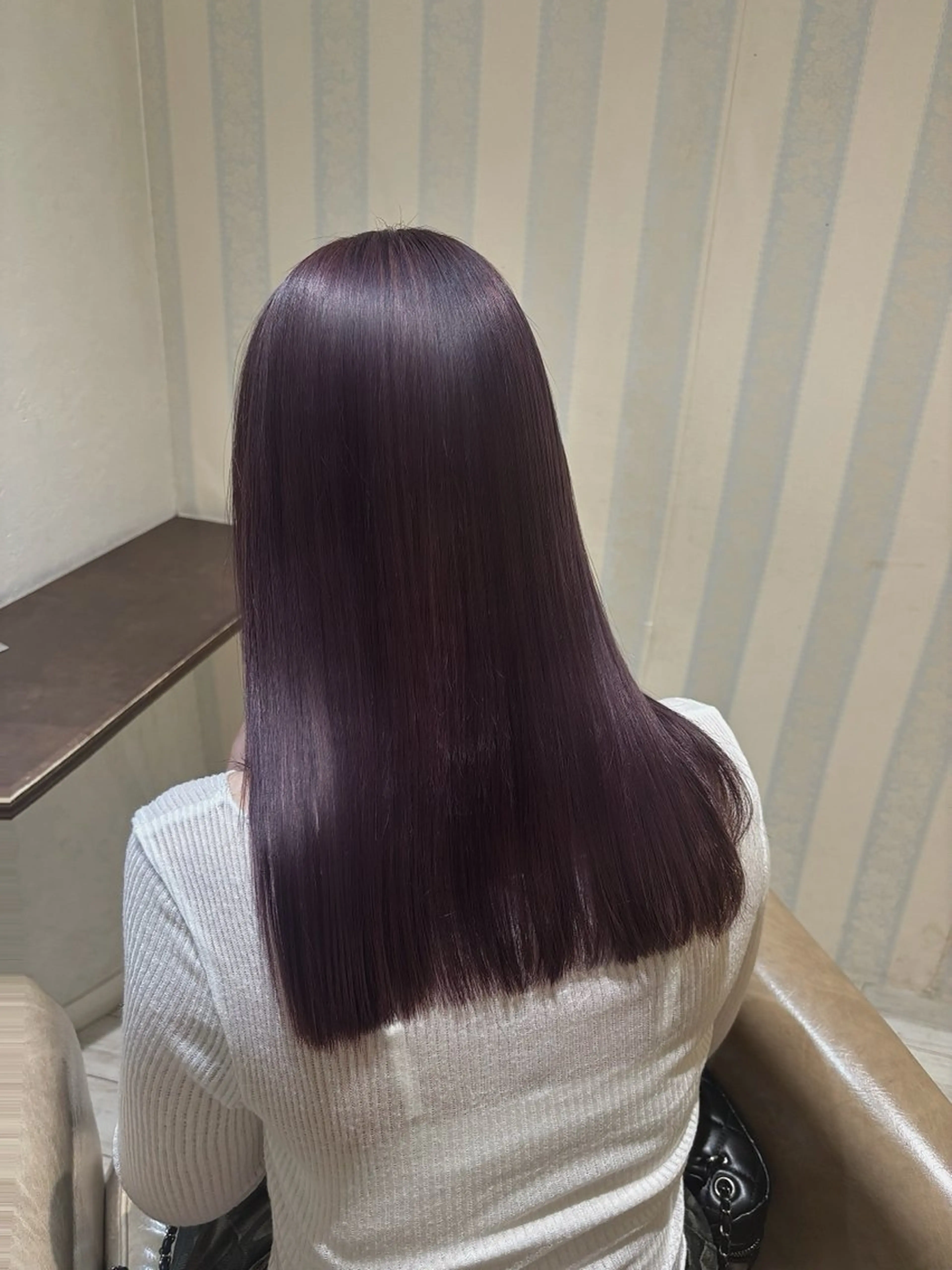 ロング カラー ブリーチ グレージュ ラベンダーカラー ラベンダーグレージュ ラベンダーグレー ふうか 心斎橋美容室のヘアスタイル