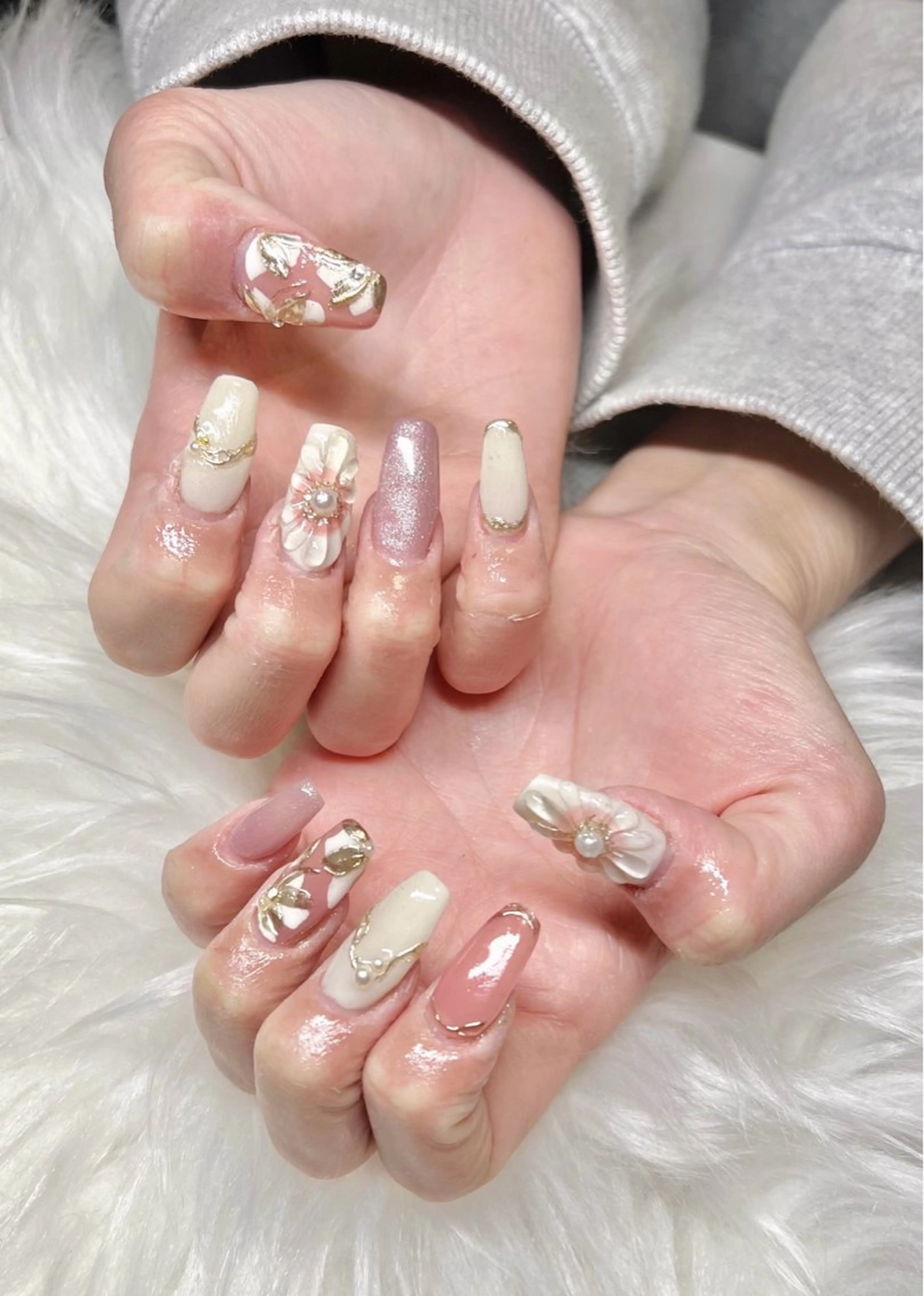 ネイル 成人式 ハンドネイル CHARME 🤎〔RINA〕のネイルデザイン