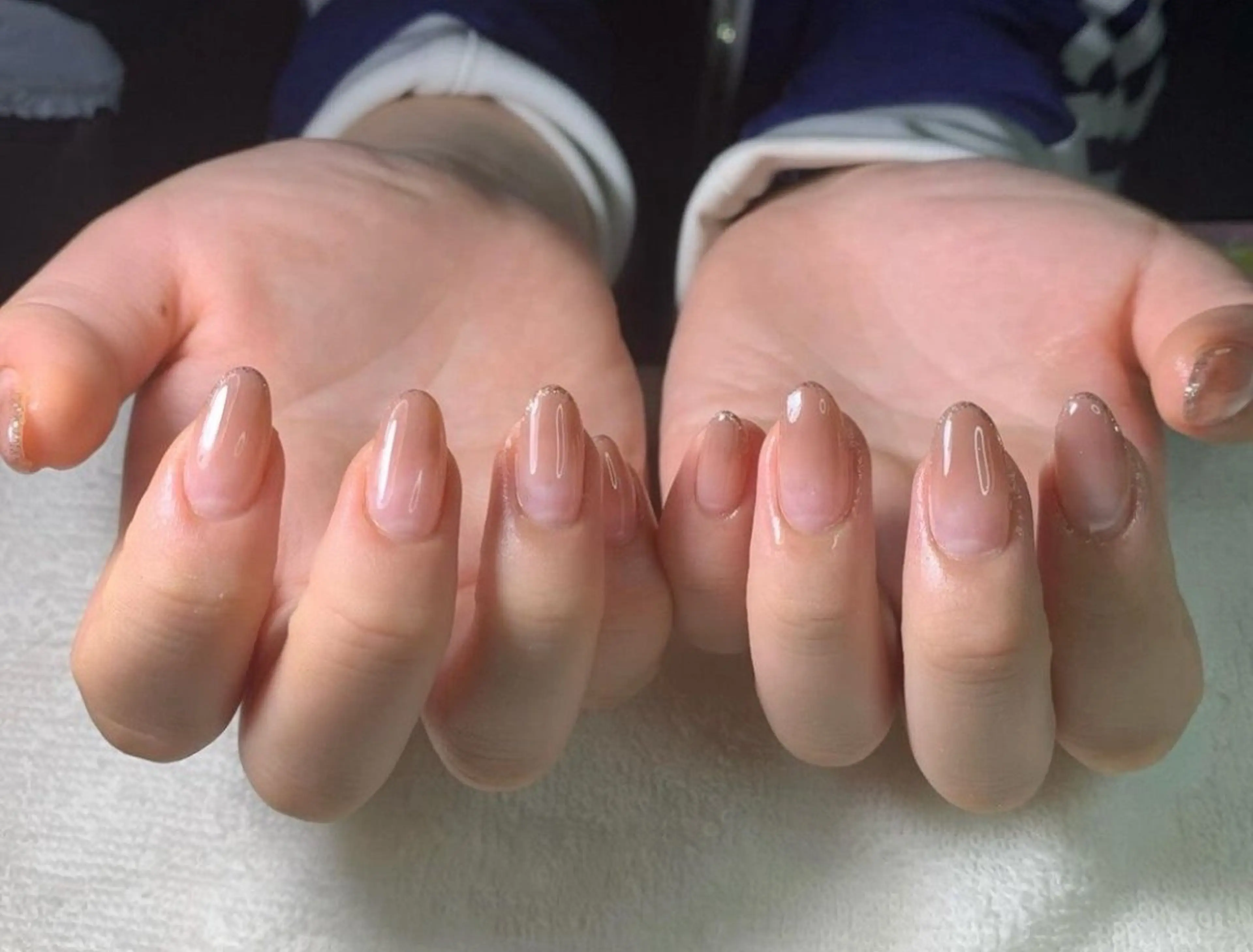 ネイル フレンチネイル ラメ(グリッター) ハンドネイル フットネイル MHR nailのネイルデザイン