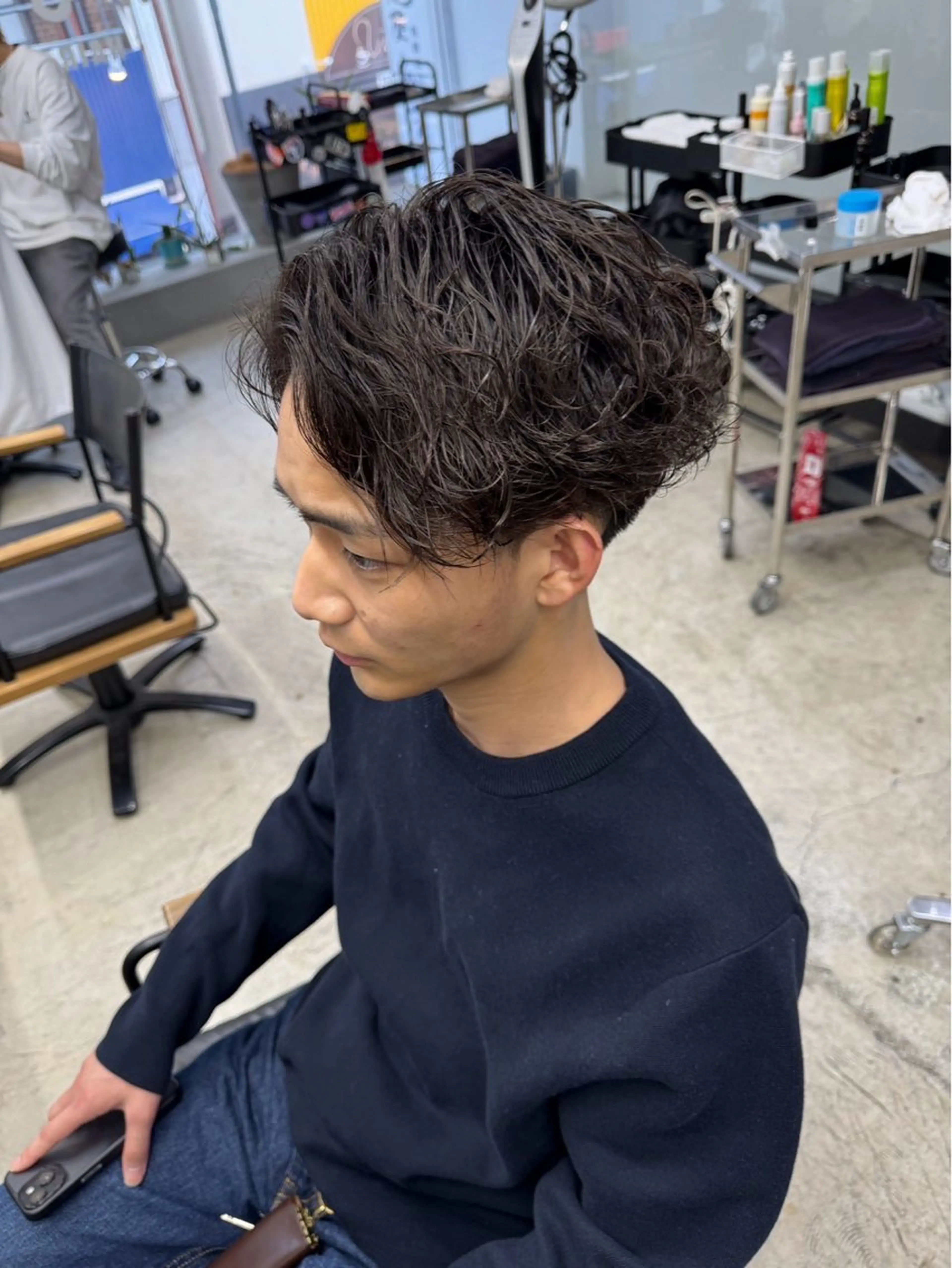 ショート パーマ メンズ カット パーマ メンズ専門サロン wokeのヘアスタイル