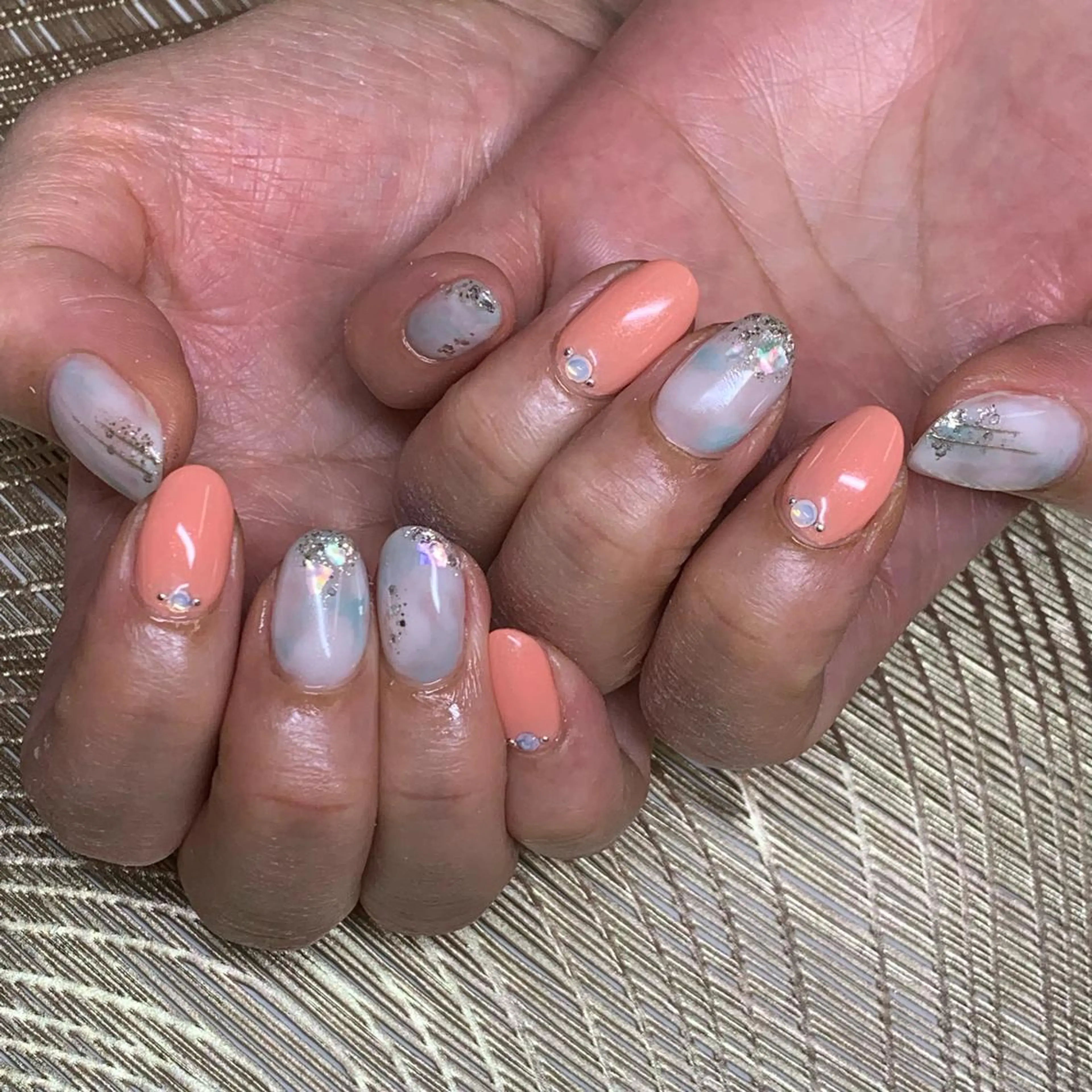 ネイル ハンドネイル καρδιά -ｶﾙﾃﾞｨｱ-のネイルデザイン