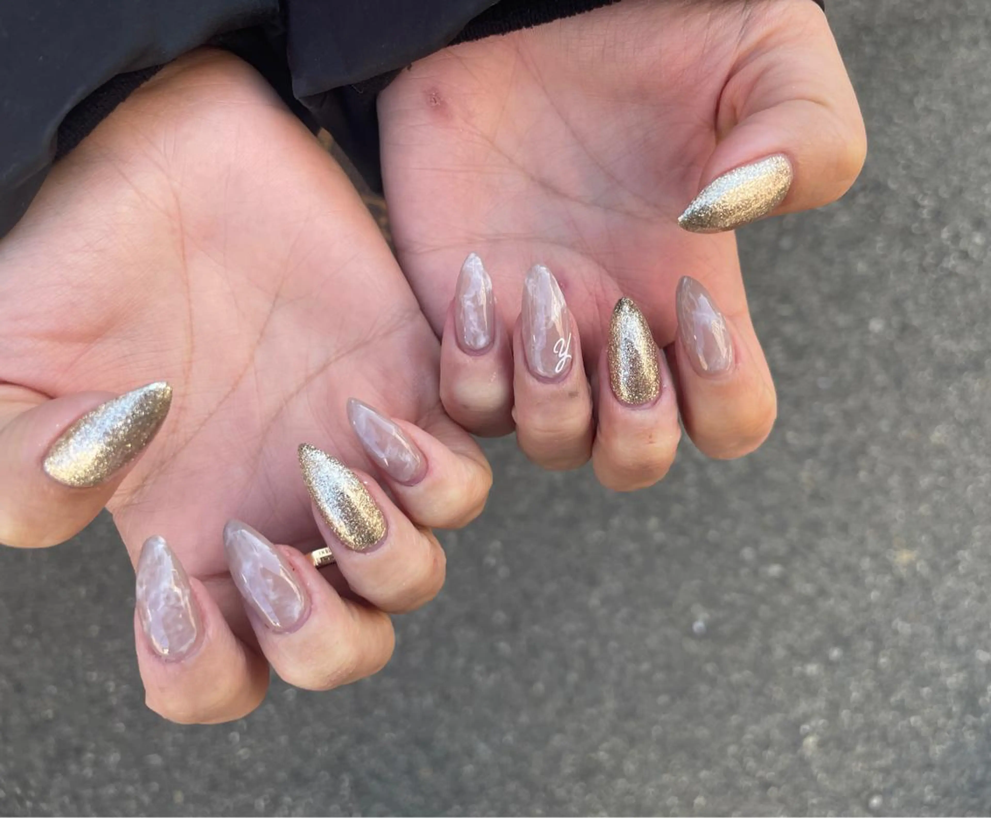 ネイル 大理石ネイル(マーブル) シンプルネイル Whity所属・Whity kiriのネイルデザイン