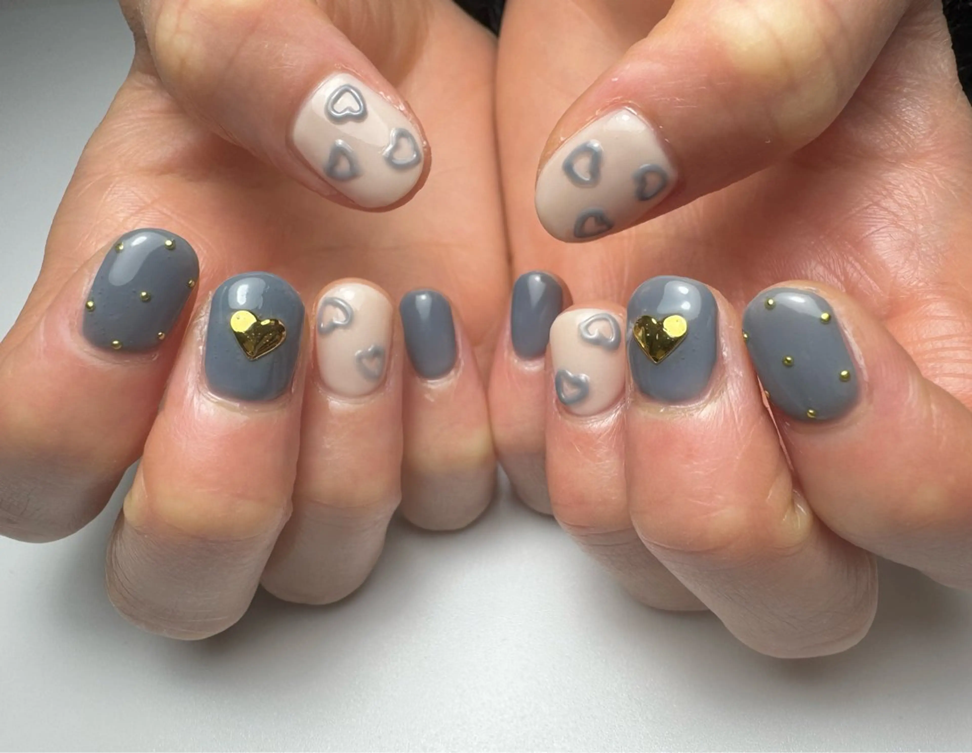 ネイル ハート 韓国ネイル 白日-hakubi nail-のネイルデザイン