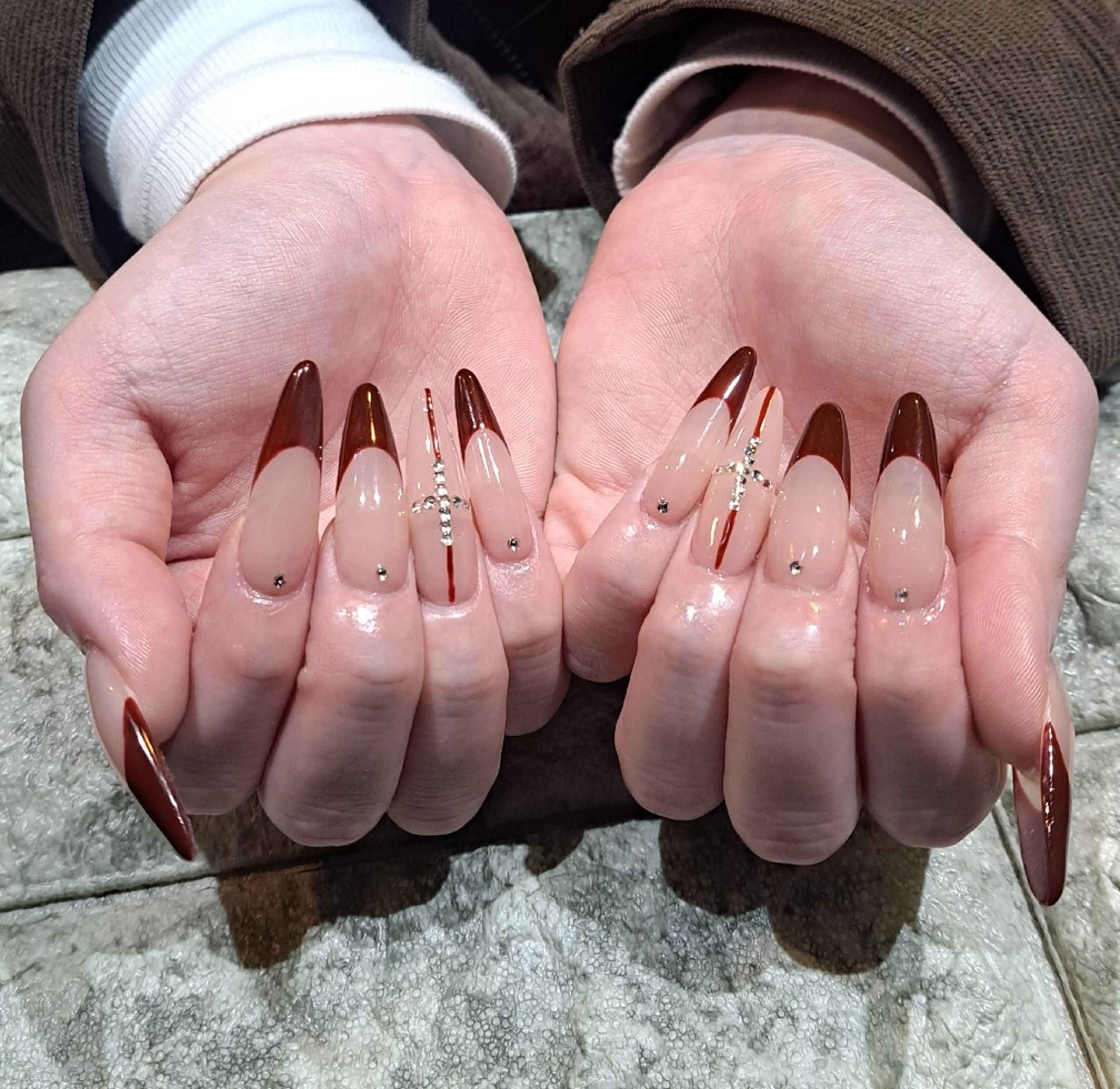 ネイル 長さ出し フレンチネイル ロングネイル スカルプネイル ハンドネイル RounGe町田店 🧸大谷のネイルデザイン