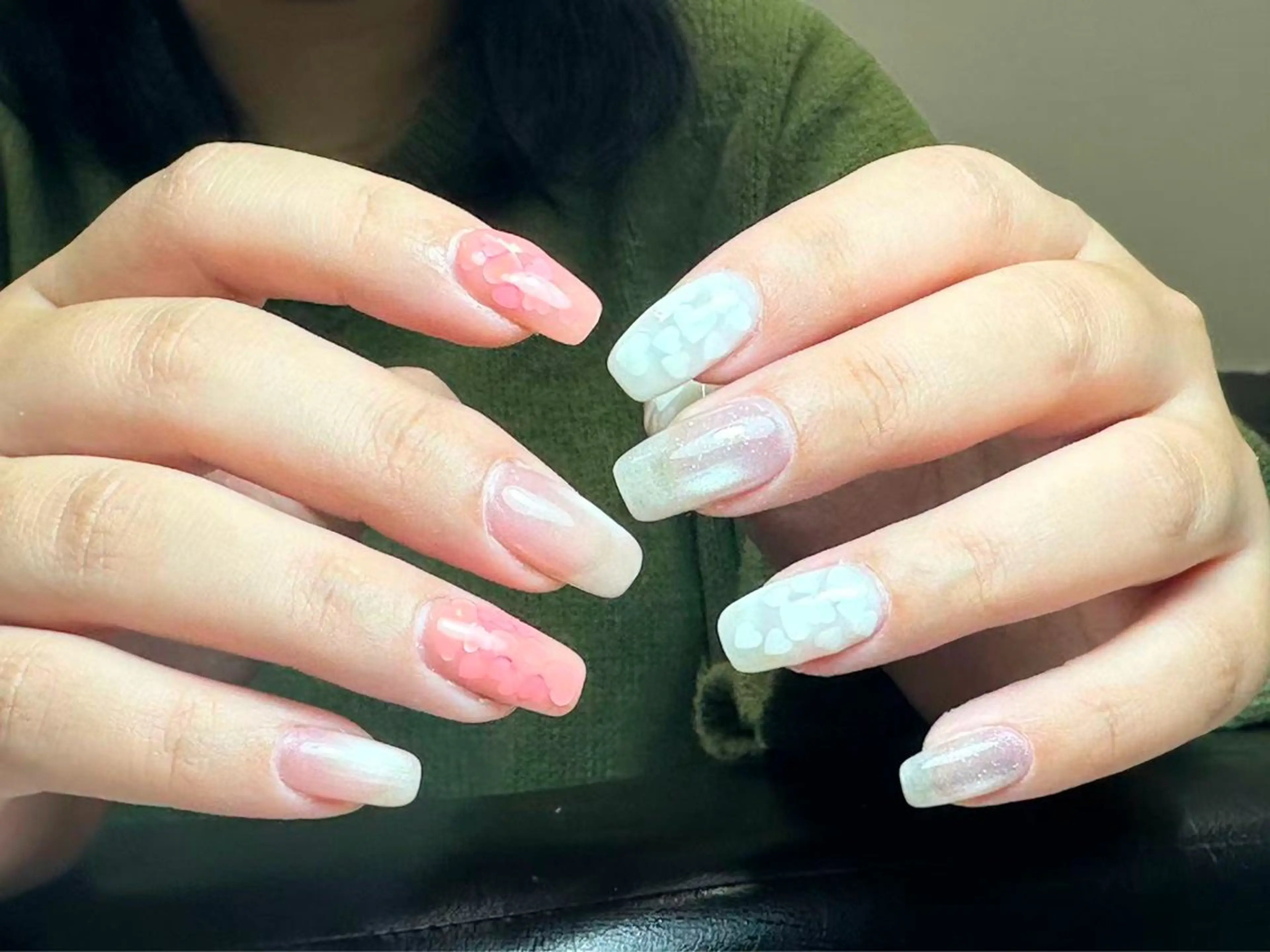 ネイル アートネイル 韓国ネイル 持ち込み ニュアンスネイル ワンカラーネイル イブ ネイリのネイルデザイン