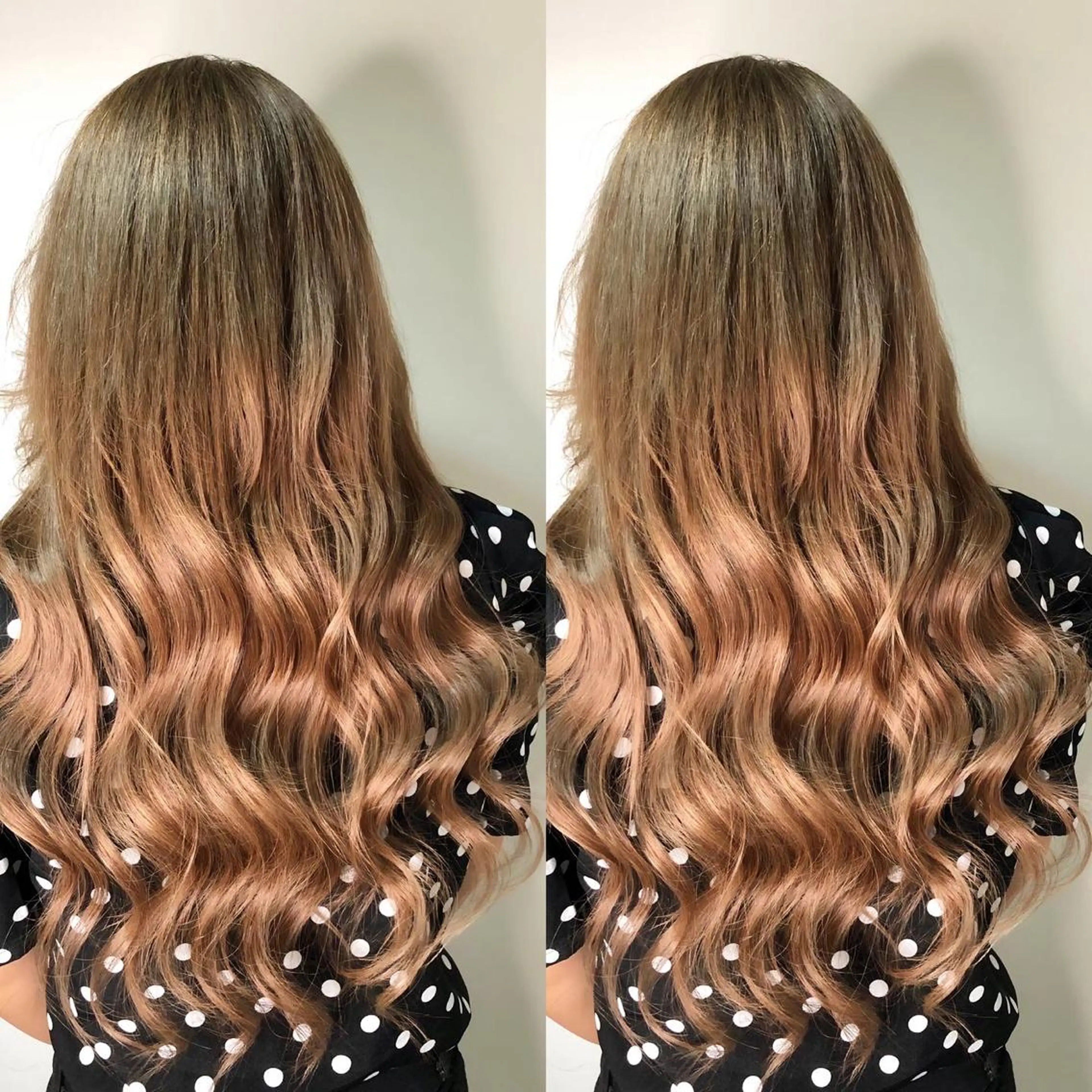 ロング カラー ヘアアレンジ シールエクステ バレイヤージュ ベージュカラー ブリーチ ブルーカラー alpha. カラーエクステ下妻のヘアスタイル