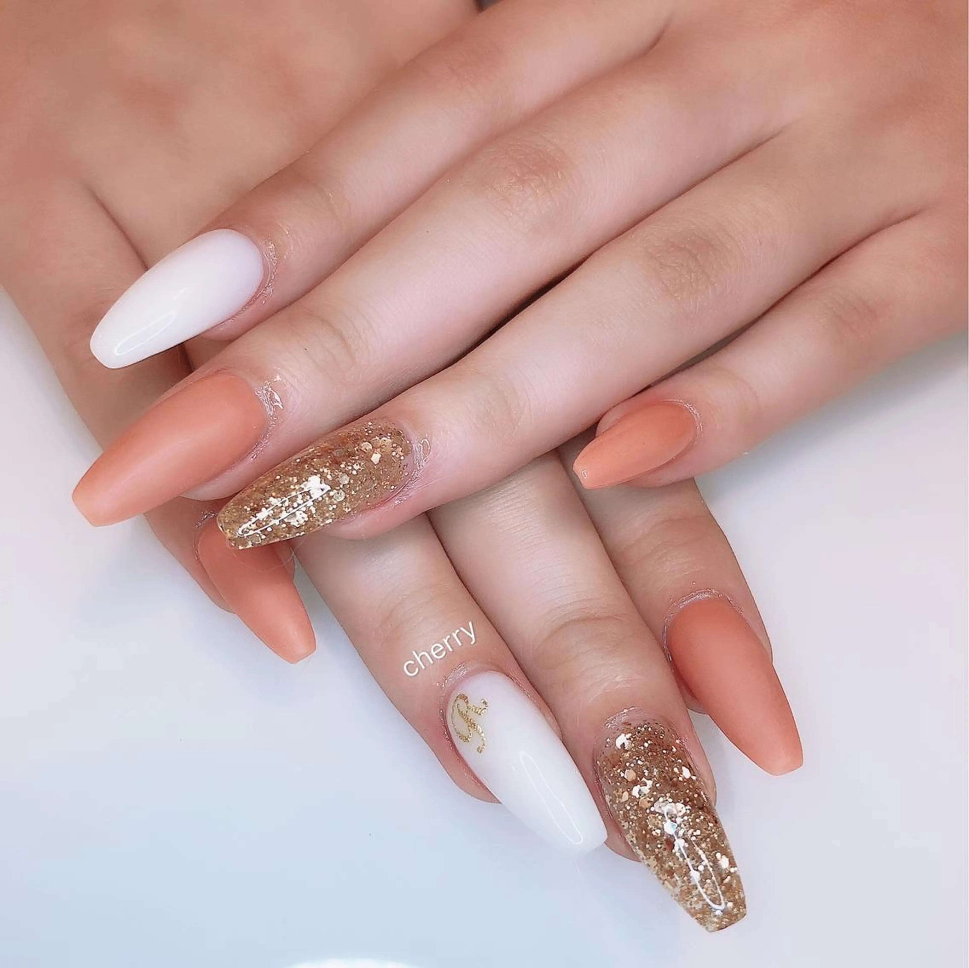 ネイル ワンカラーネイル スカルプネイル SAKURA 🍒のネイルデザイン