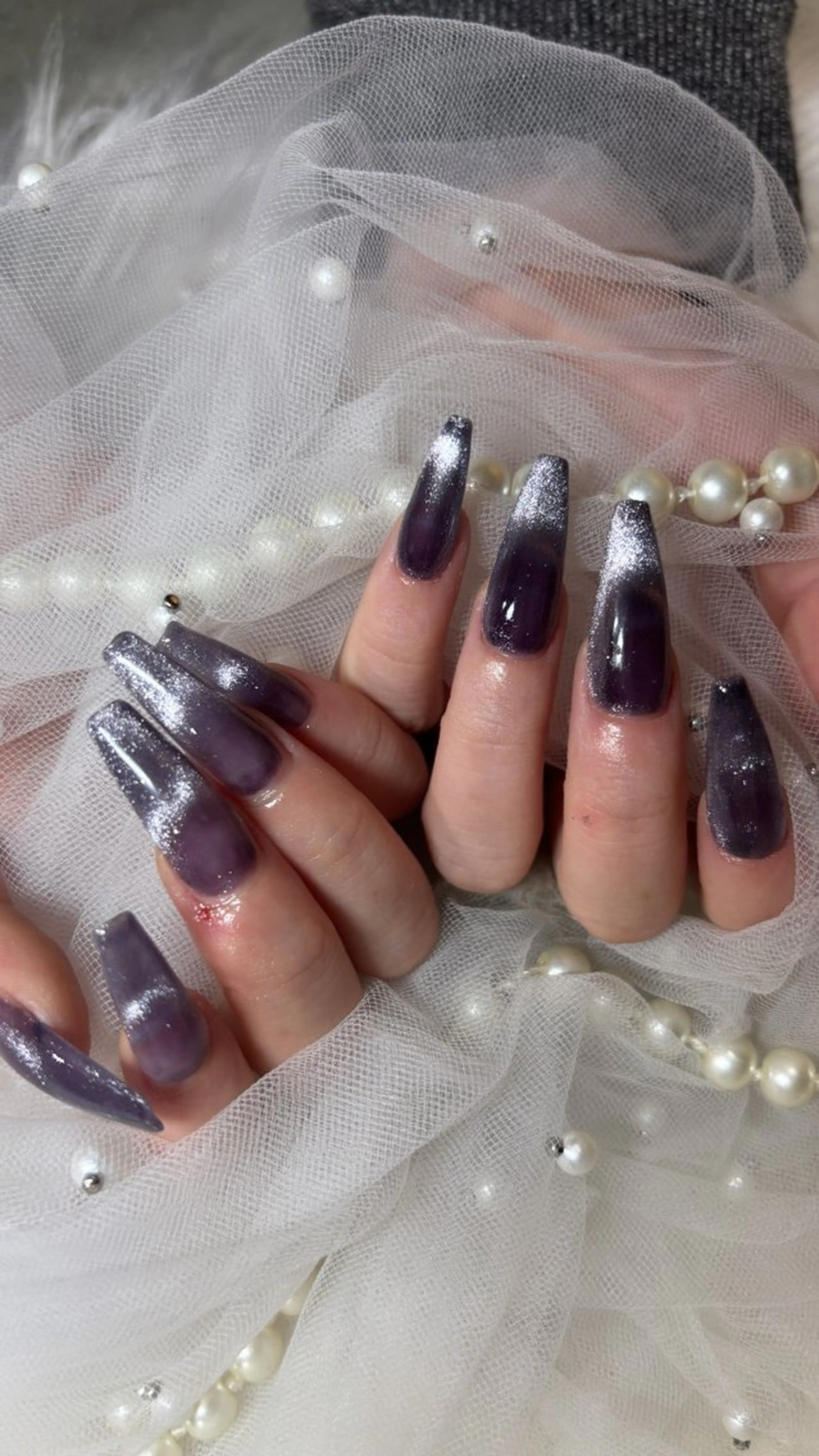 ネイル フレンチネイル マグネットネイル マグネットフレンチ zirnail.所属・駒形 成美のネイルデザイン