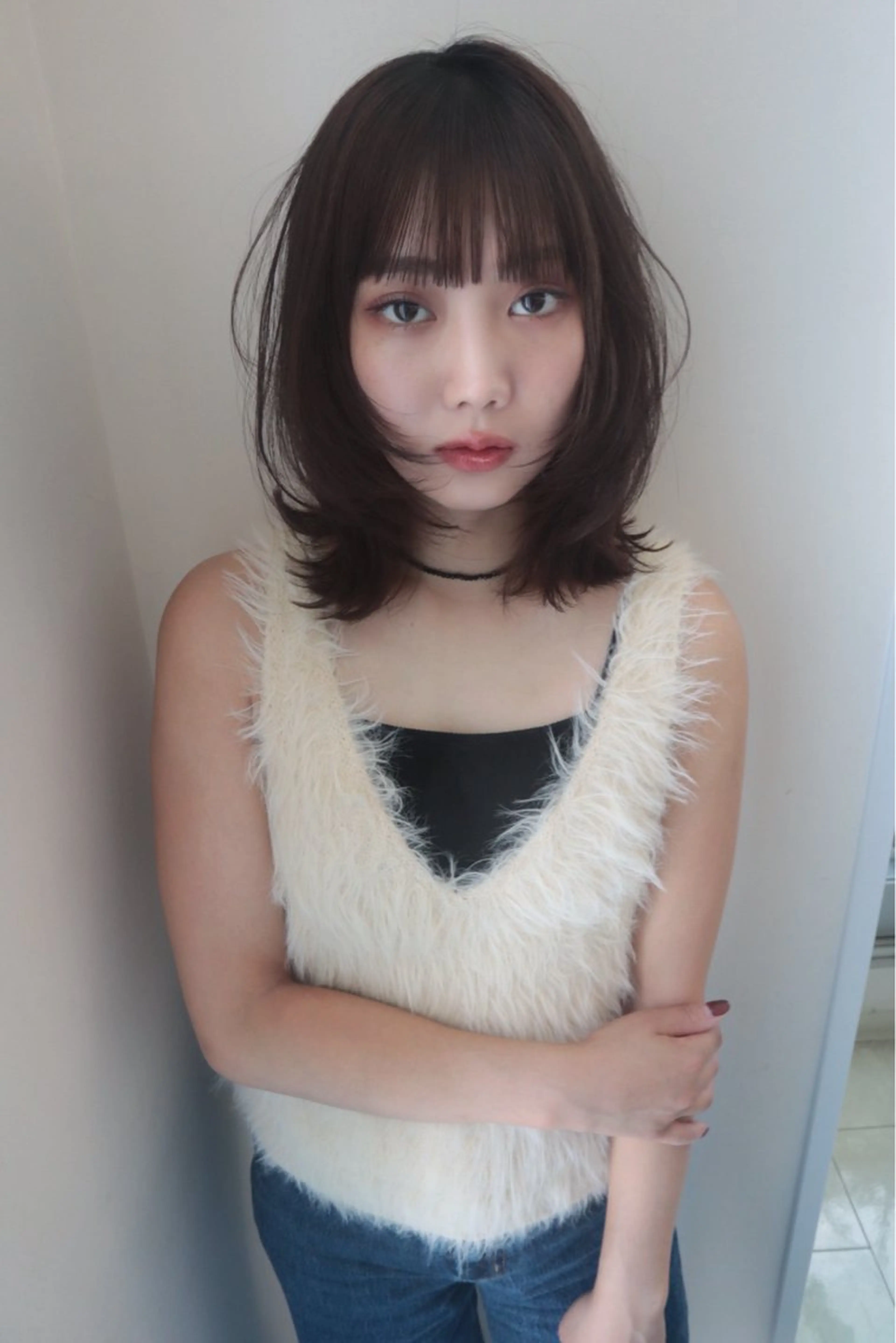 ミディアム カラー レイヤーカット カット ヘアカラー kchiara所属・yura /レイヤーカットのヘアスタイル