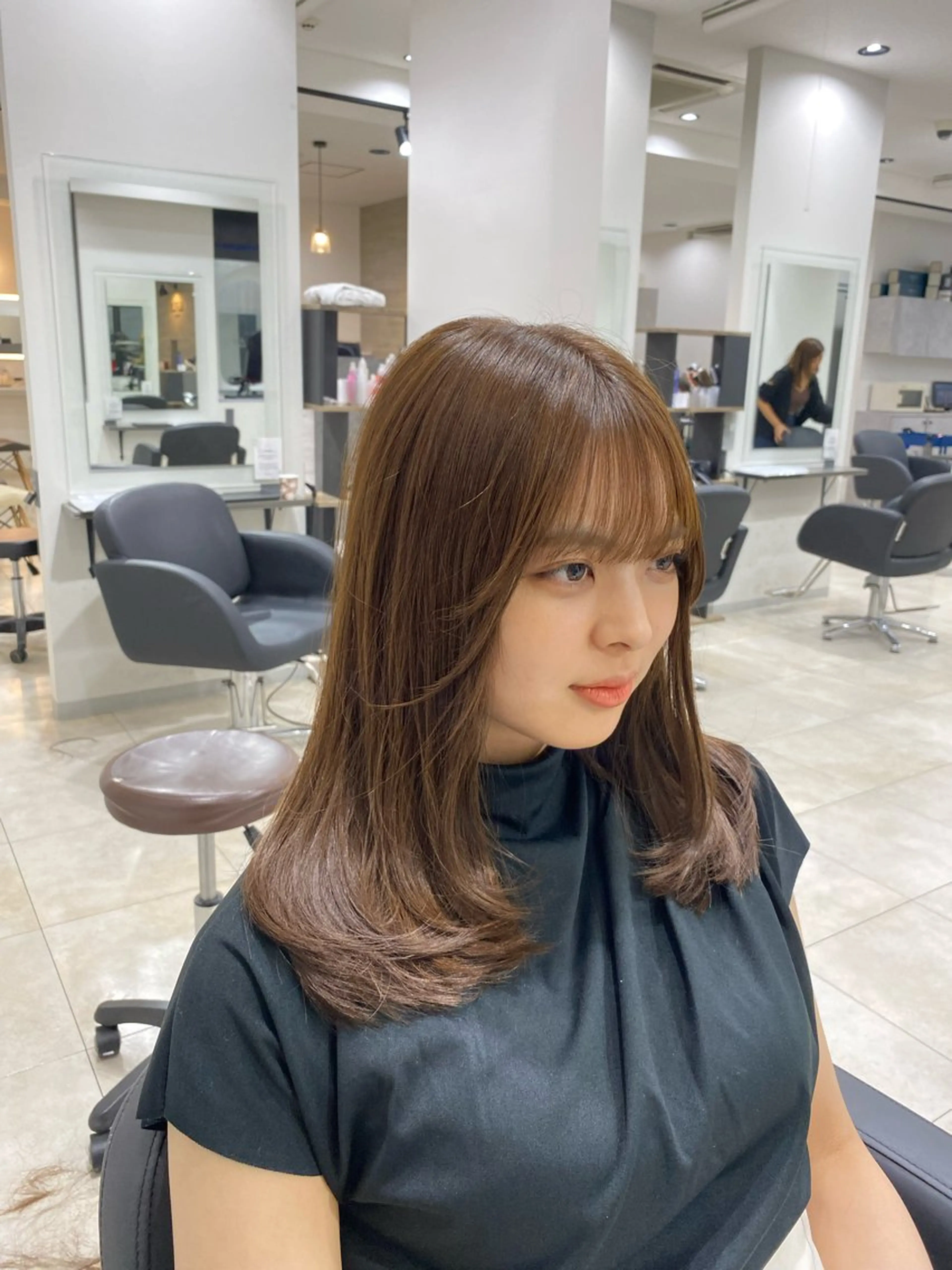 セミロング ヘアアレンジ カットモデル/ 透明感ヘア/成瀬裕介のヘアスタイル