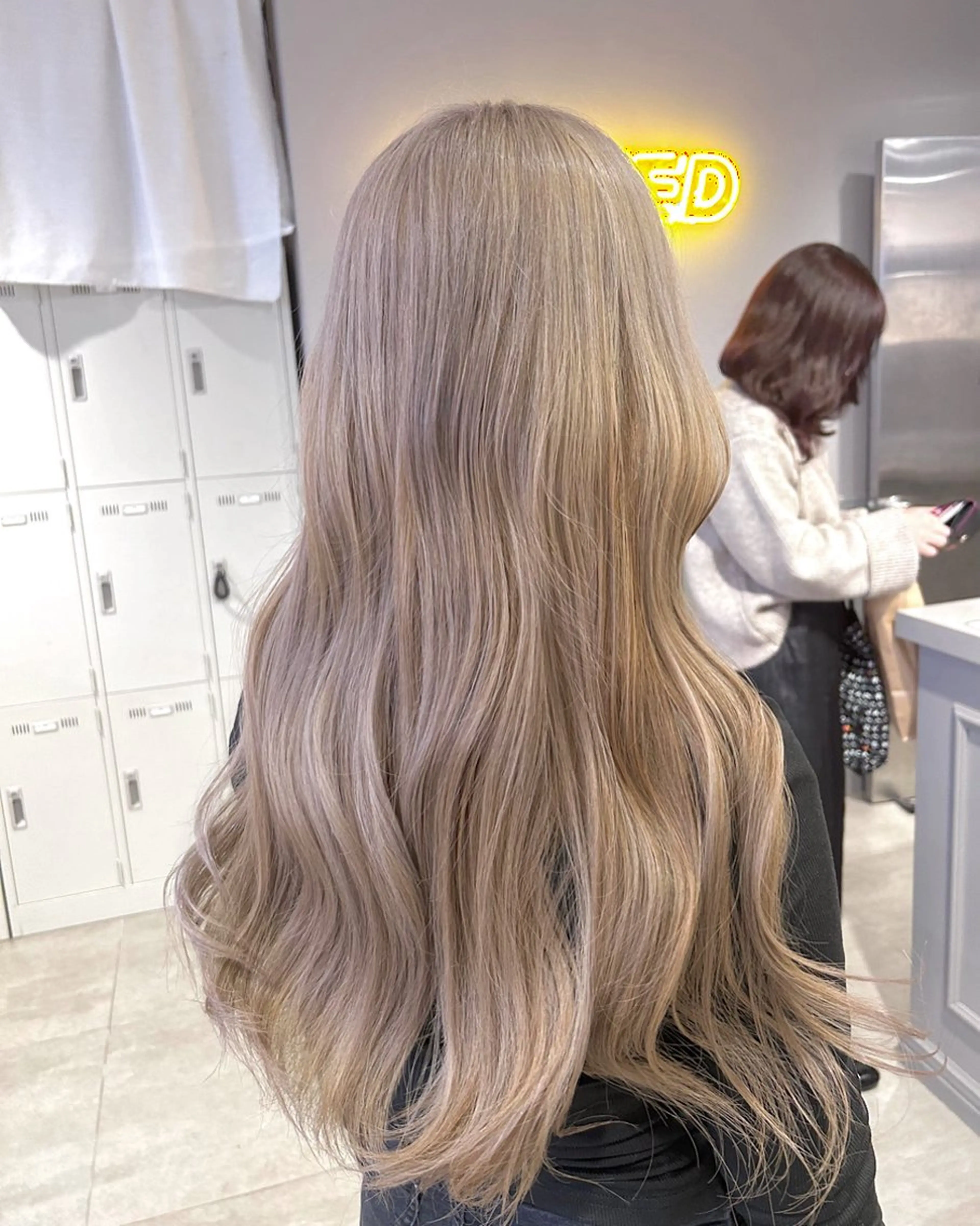 ロング カラー パーマ ヘアアレンジ メンズ キッズ ブリーチなしカラー/ ブラウン/レイヤーのヘアスタイル