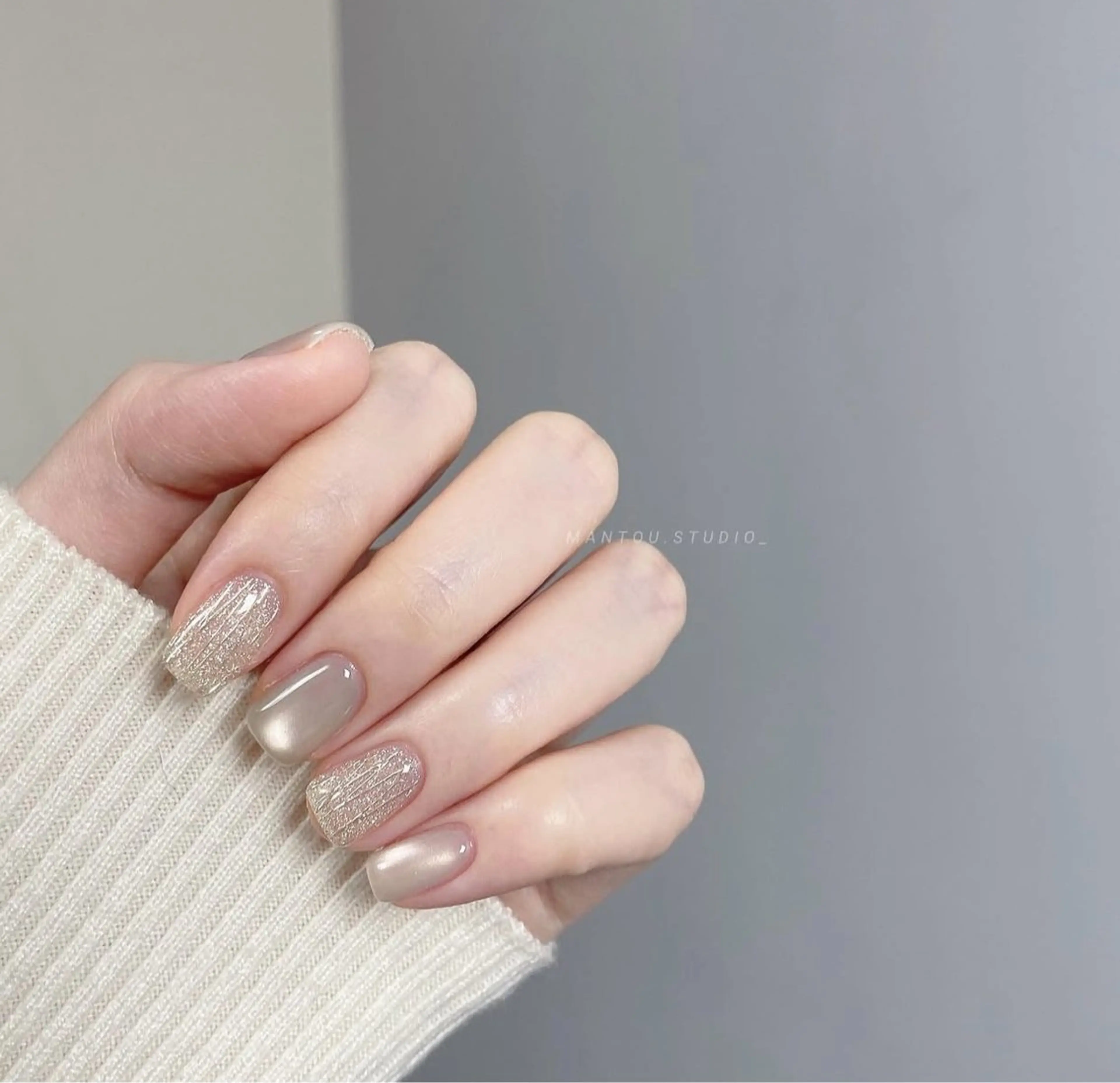 ネイル アートネイル フラッシュネイル フレンチネイル ガラスフレンチ グラデーション ハンドネイル M2 BEAUTY リュウのネイルデザイン