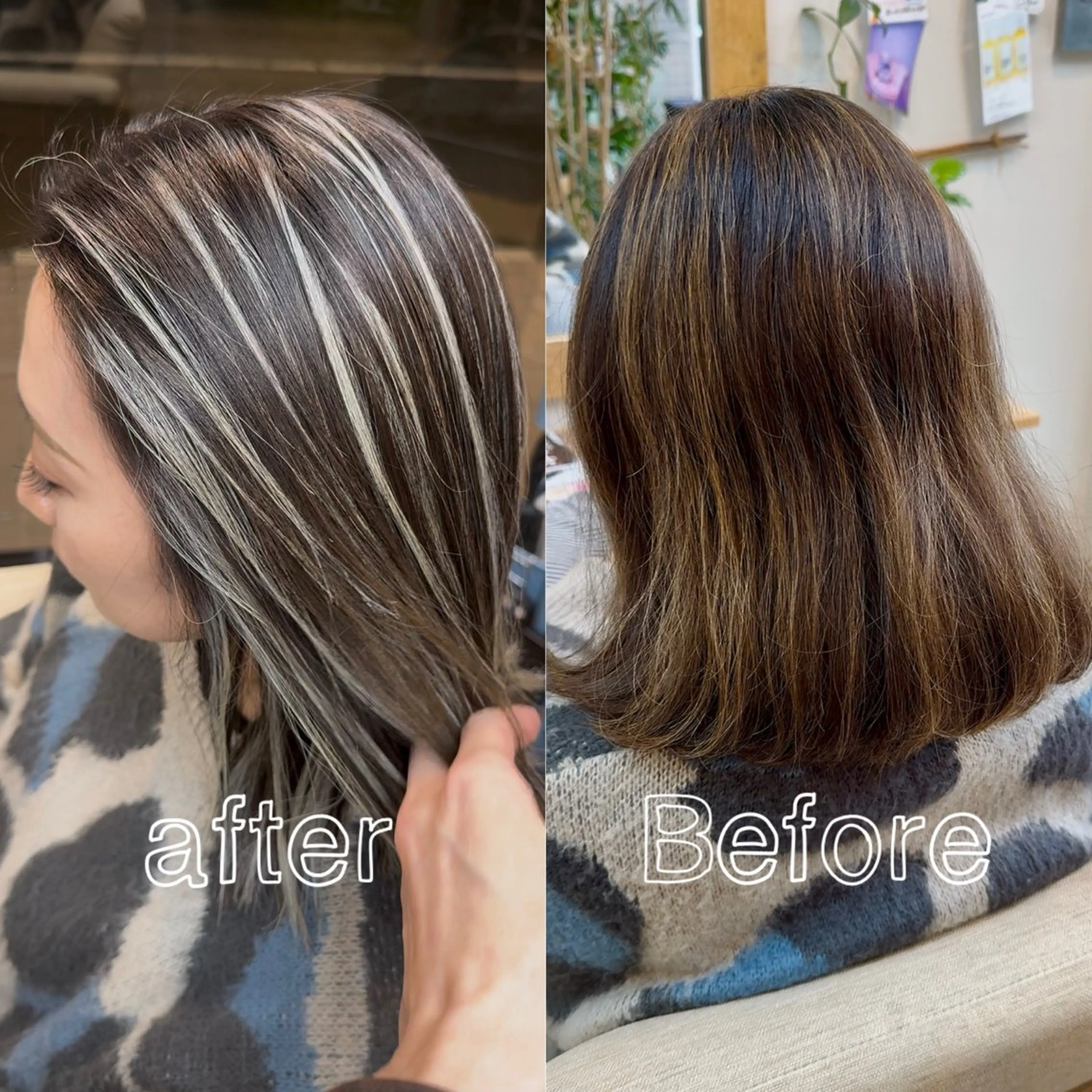 ミディアム カラー ハイライトカラー 3Dハイライト ハイライト ヘアカラー トリートメント Cure2所属・🌈白いハイライト 🌈 🐶ノザワ🐶のヘアスタイル