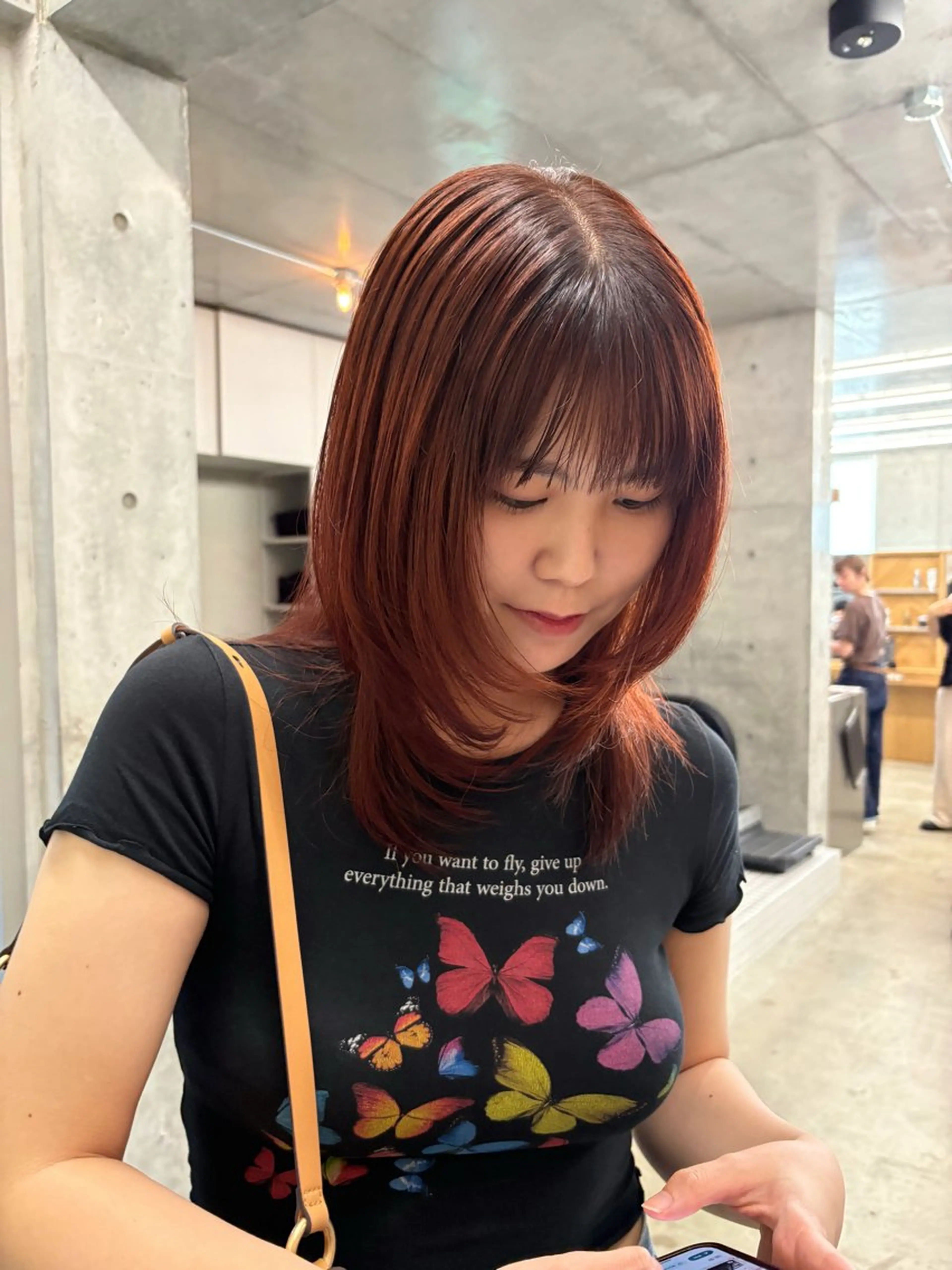 ミディアム カラー カット ヘアカラー トリートメント レイヤー/柔色 カラー/SAkiのヘアスタイル