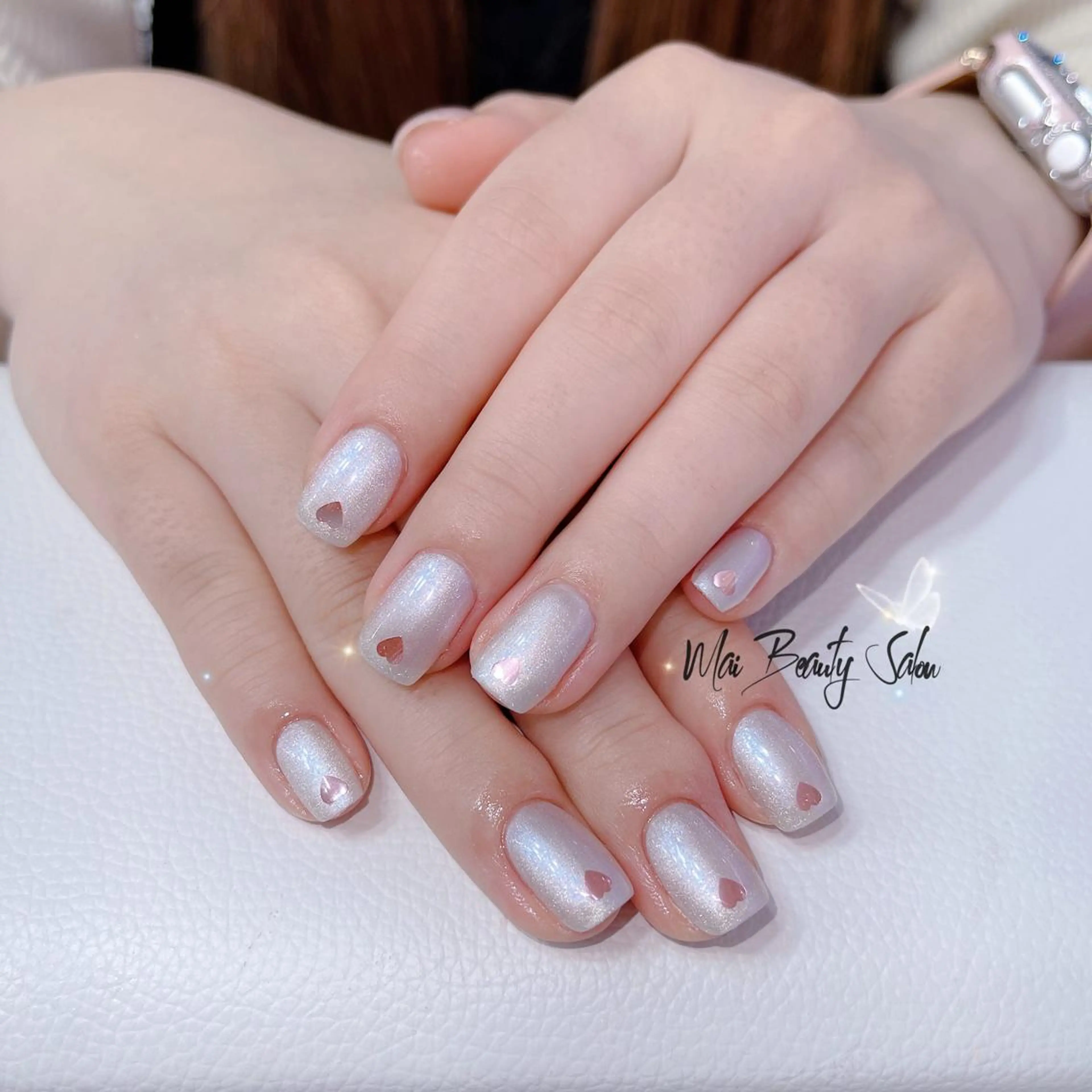 ネイル オーロラネイル 長さ出し フラッシュネイル フレンチネイル ジェルネイル MaiBeauty To Toのネイルデザイン