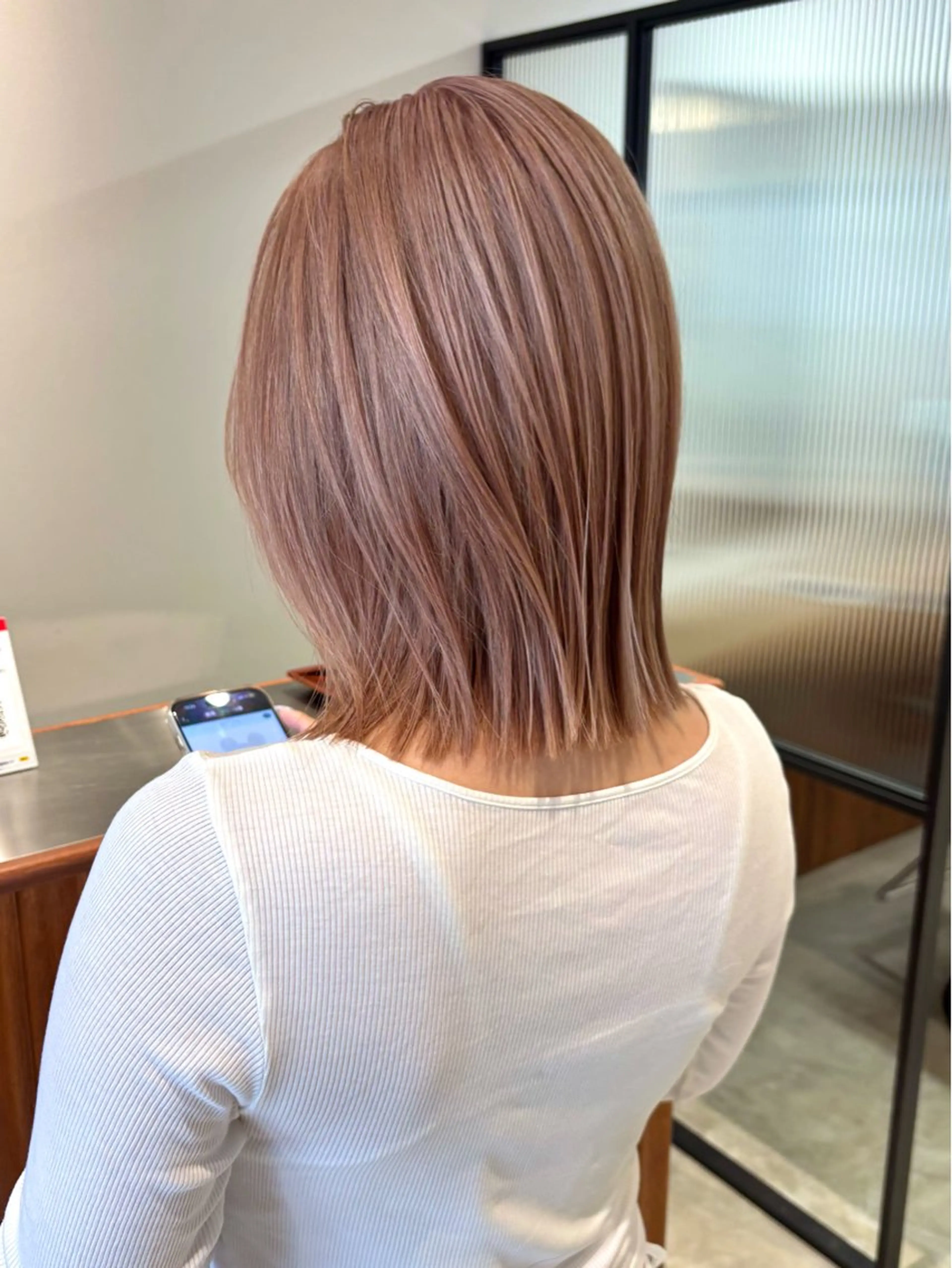 ミディアム カット ヘアカラー トリートメント ボブ/透明感カラー/ 似合わせ🌿高田知那のヘアスタイル