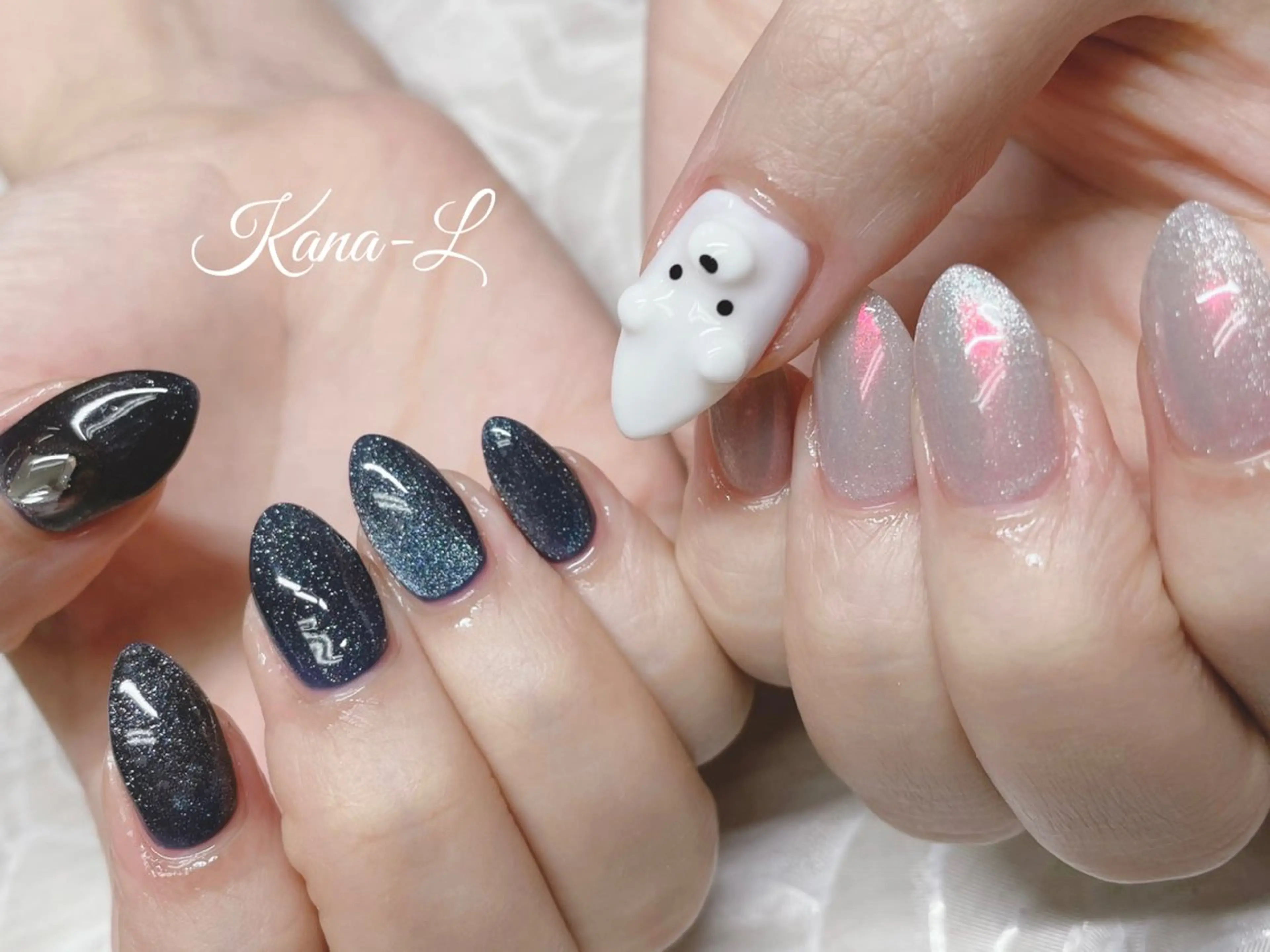 ネイル オーロラネイル ジェルネイル マグネットネイル パラジェル ぷっくりネイル 芦辺 香奈のネイルデザイン