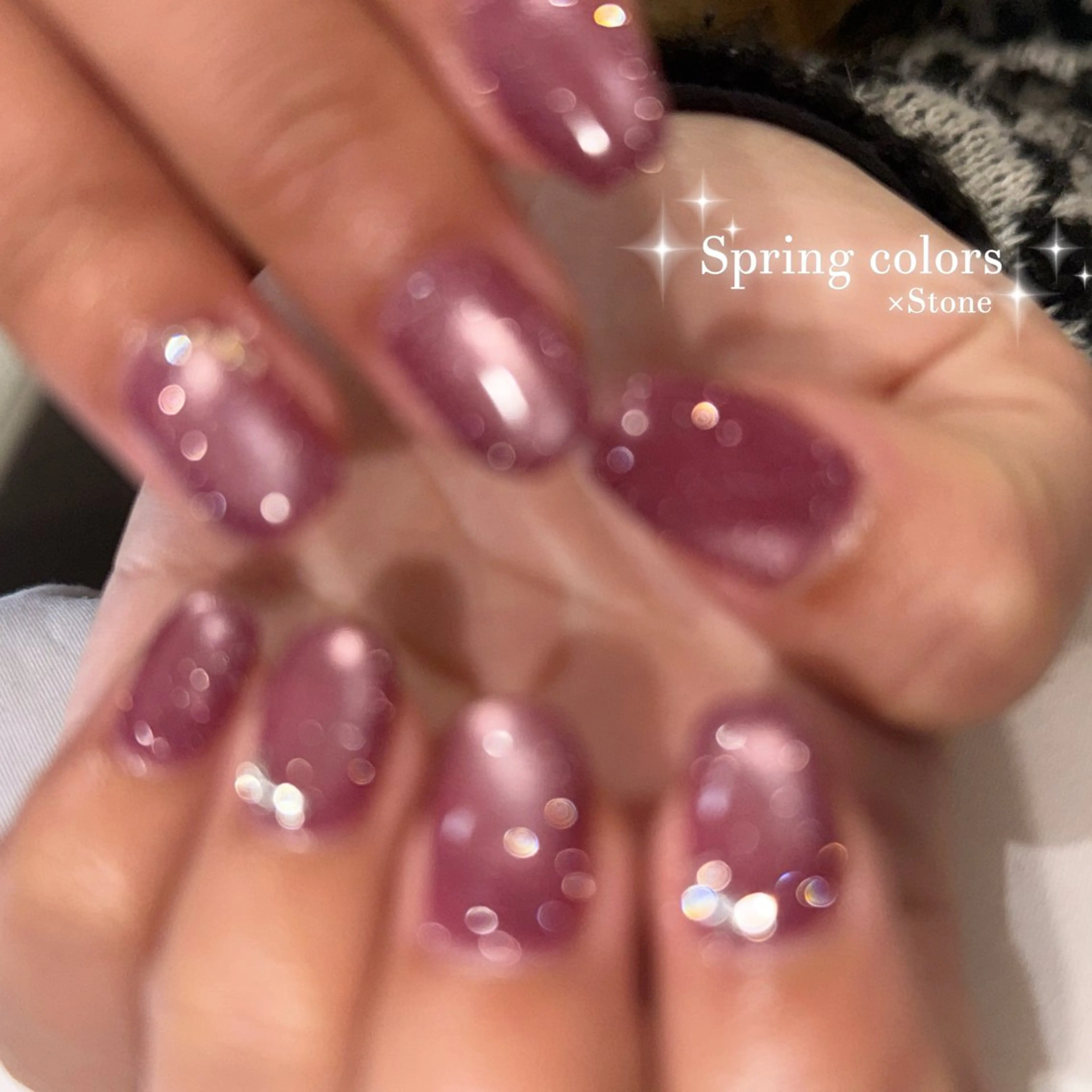 ネイル マグネットネイル ピンク ハンドネイル Angelique 田中/高崎のネイルデザイン