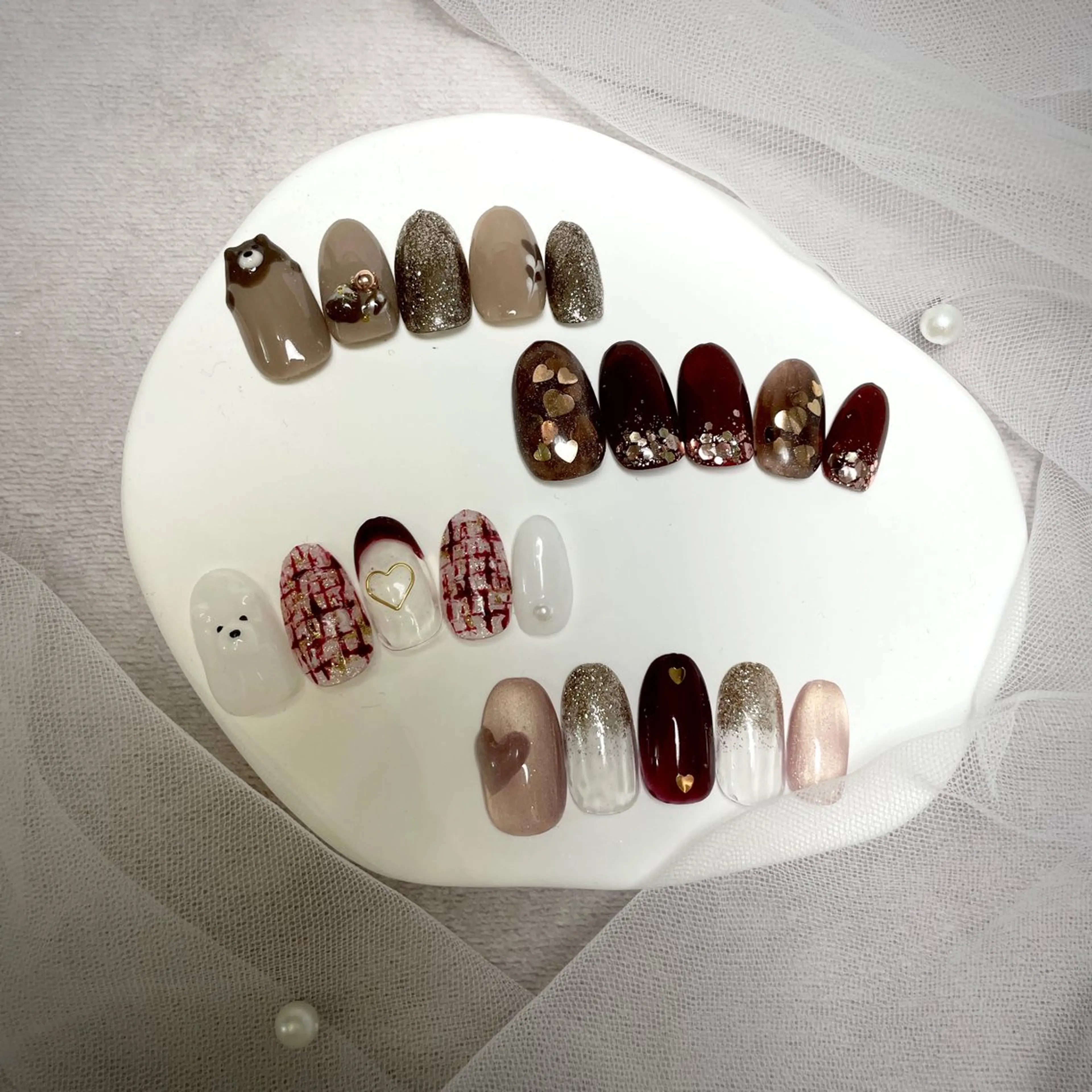 ネイル バレンタイン ハンドネイル K Harukaのネイルデザイン