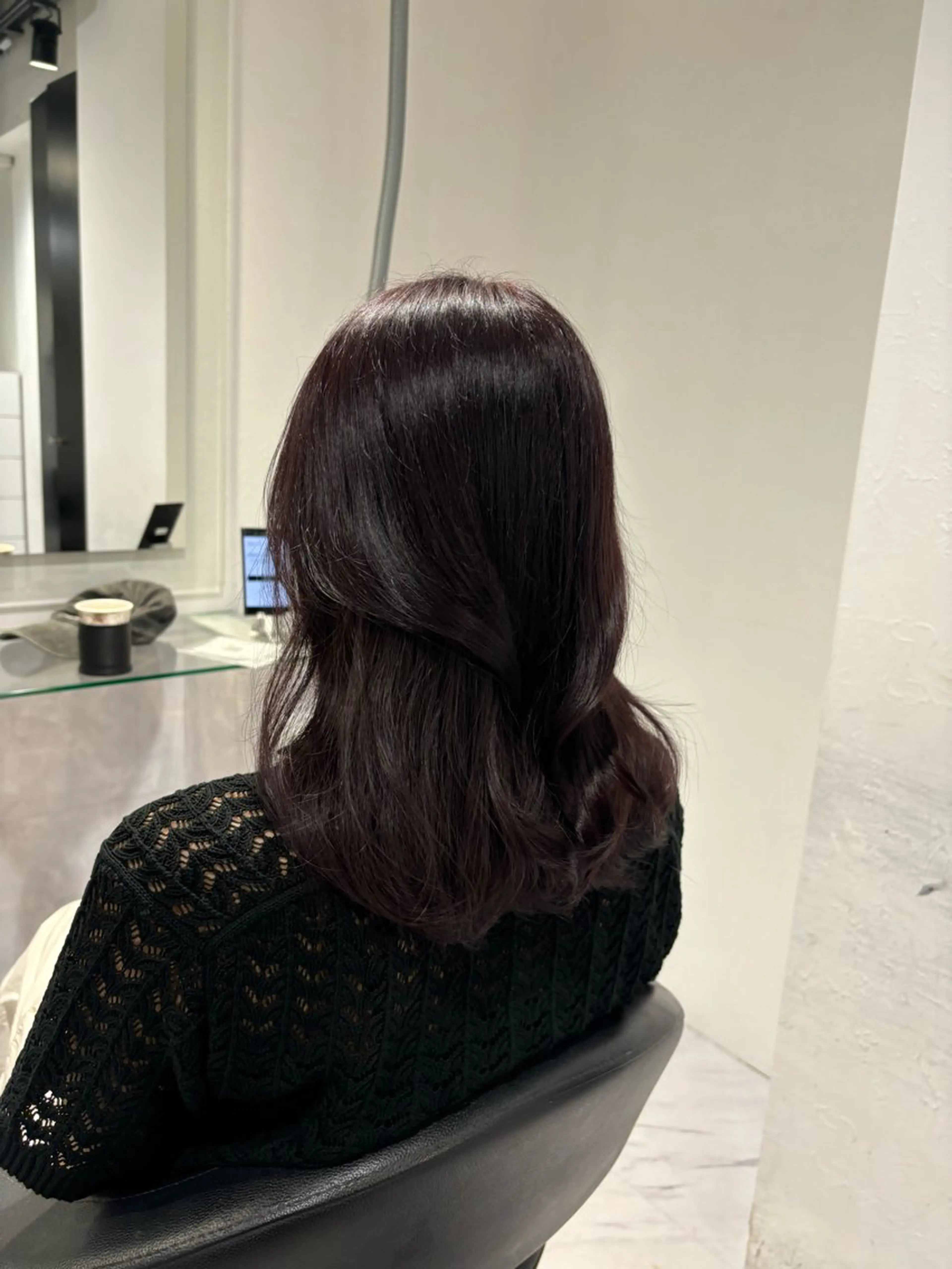 セミロング カラー ヘアカラー トリートメント ヘッドスパ ヘアセット 表参道♡暗髪^ྀི 艶カラー♡アユミのヘアスタイル