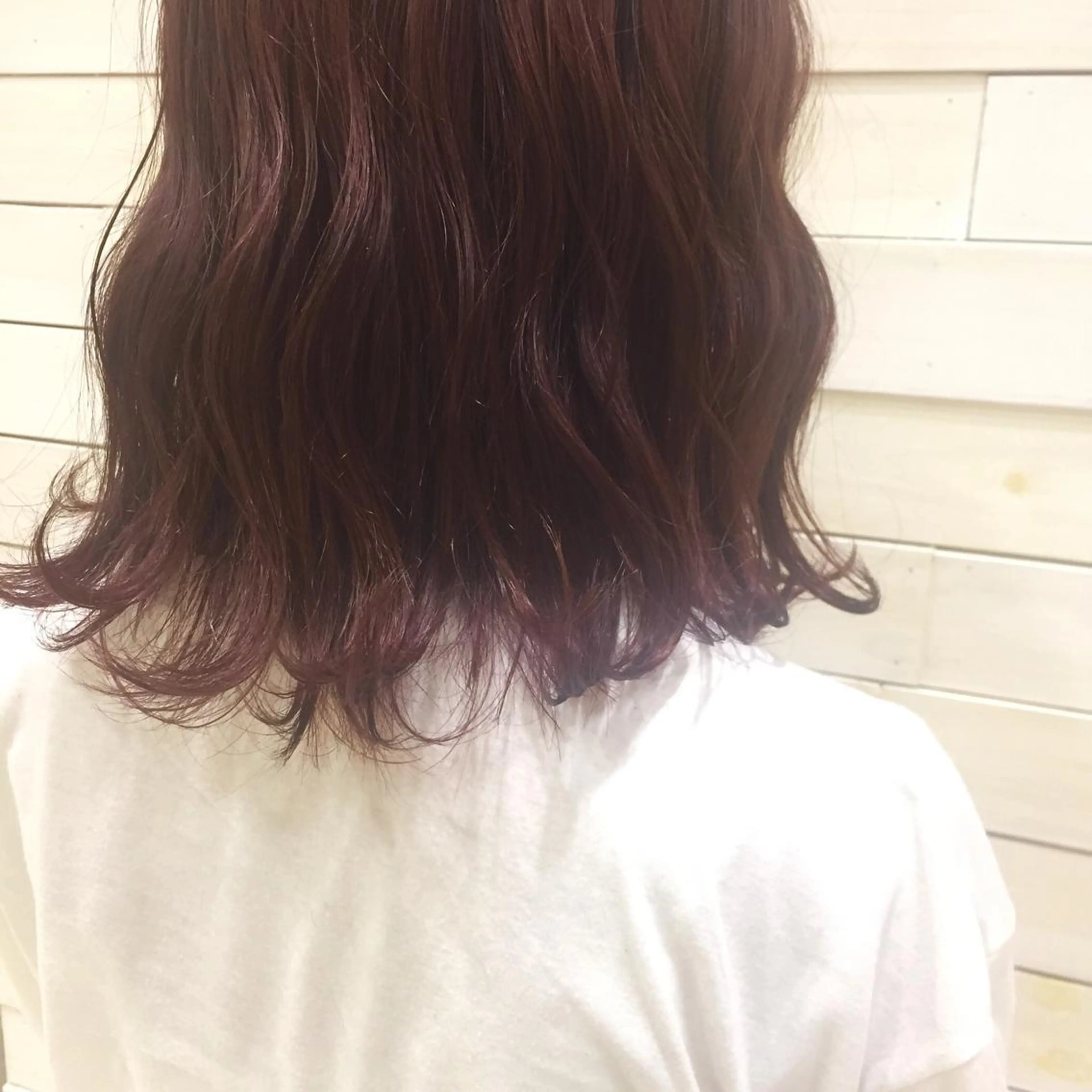 ミディアム カラー 黒田瀬奈/ボブ まろやかベージュのヘアスタイル