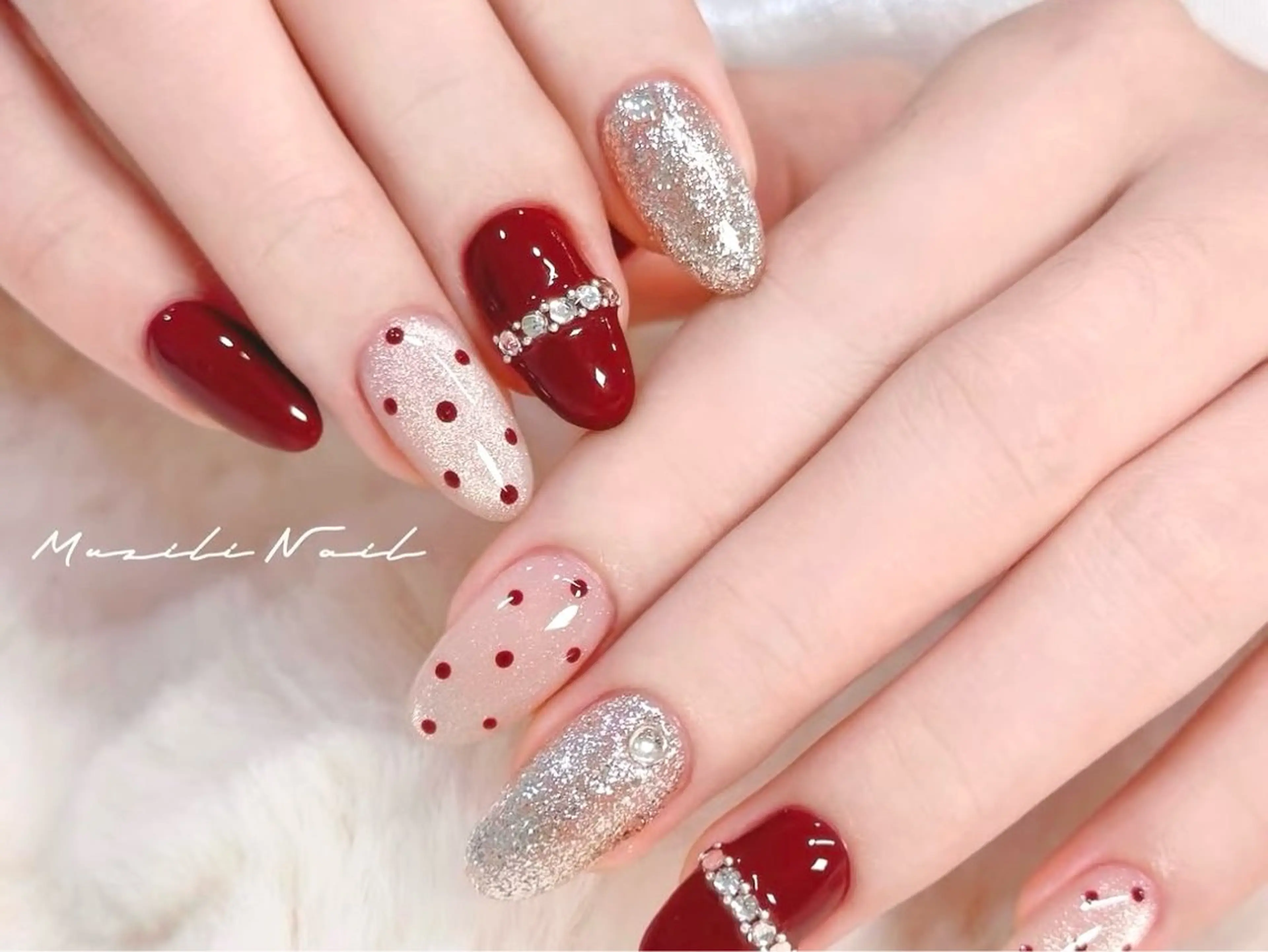 ネイル フットネイル ジェルネイル ハート 韓国ネイル マグネットネイル 池袋東口cutie 爪形成ワンホンネイルのネイルデザイン