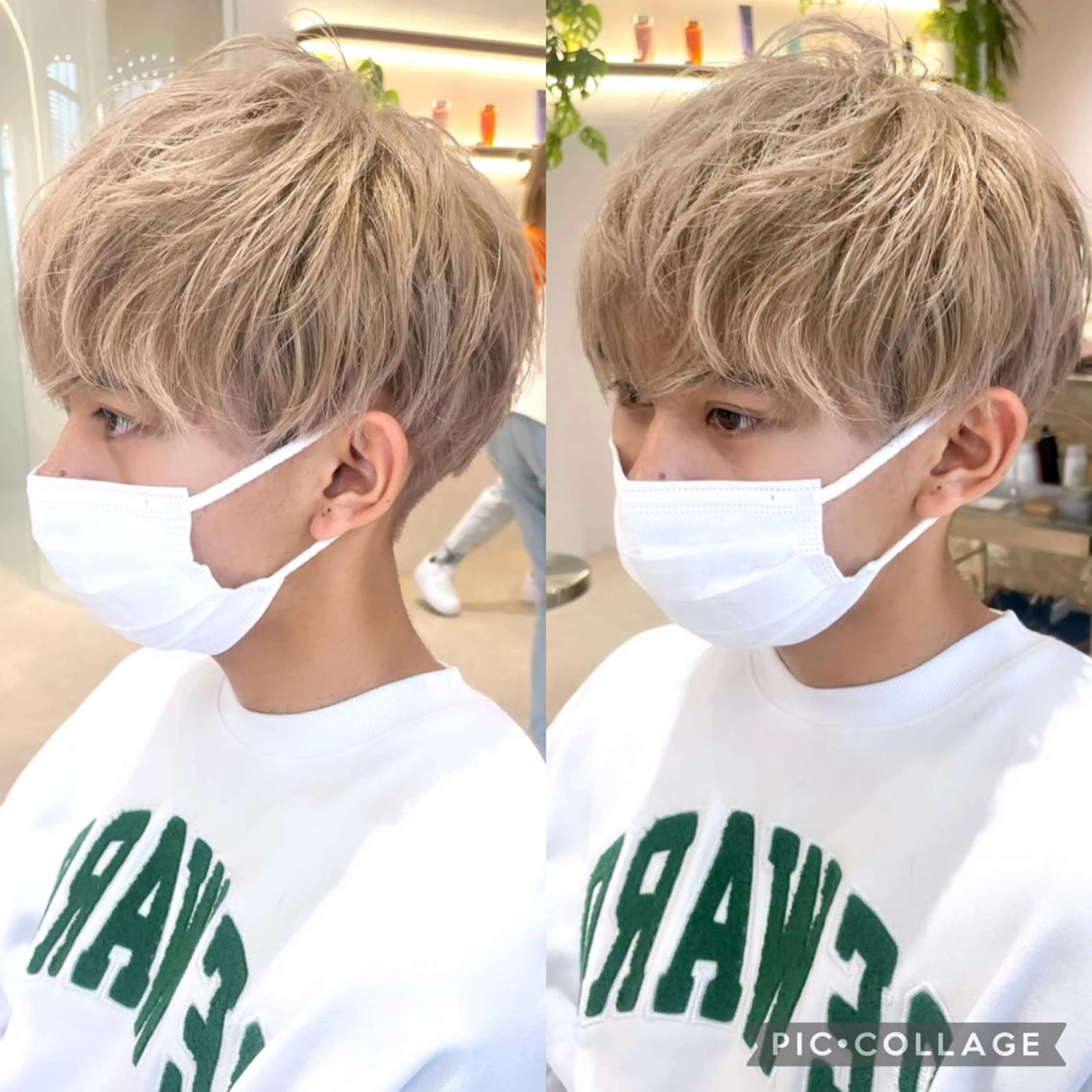 ショート カラー メンズ メンズブリーチ メンズハイトーン マッシュ ベージュカラー ブリーチ カット ヘアカラー トリートメント SNSで大バズり‼️ 欧米風ヘア大ヒット中のヘアスタイル