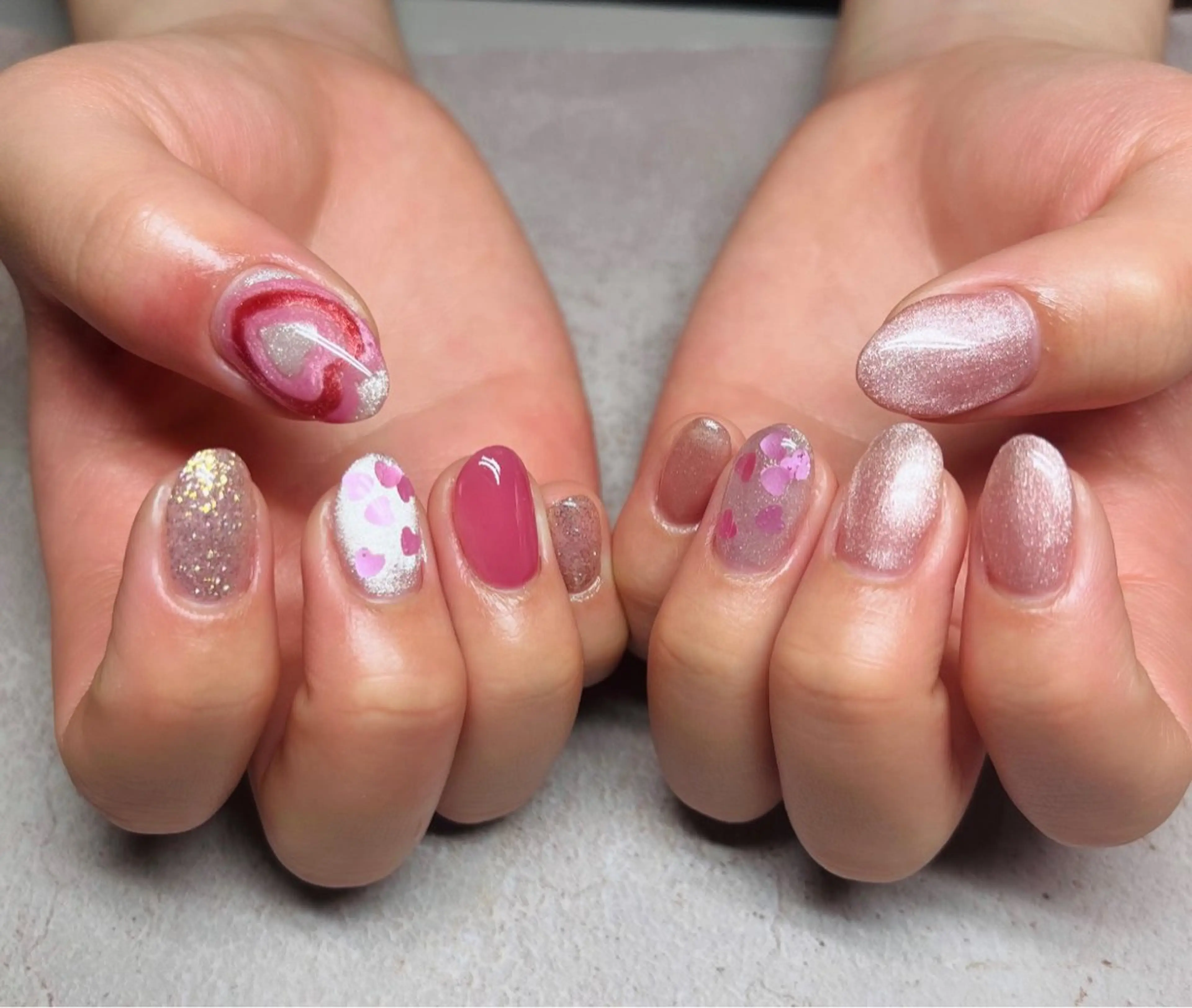 ネイル ハート ハンドネイル HazeGrass NAILのネイルデザイン