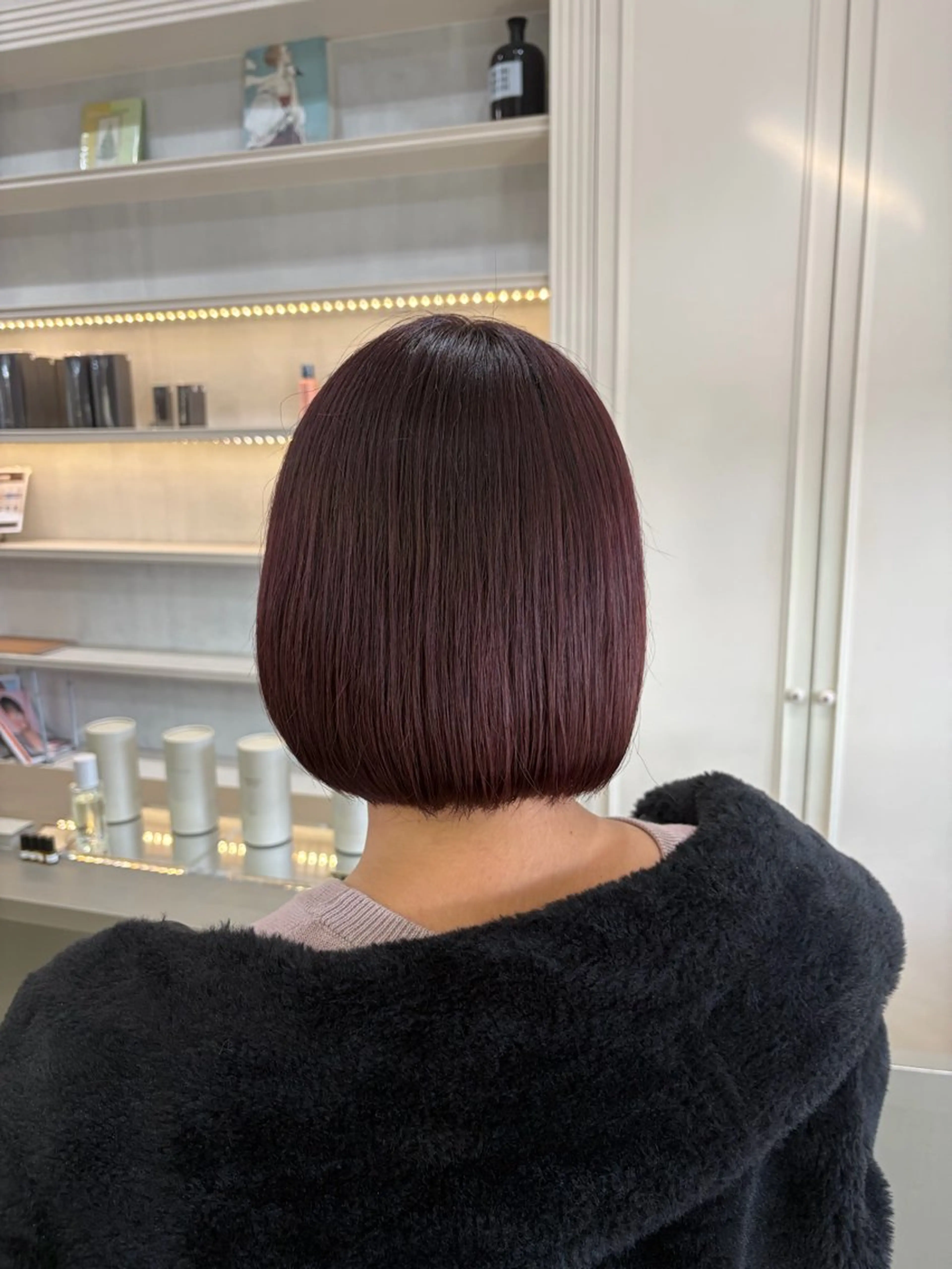 ミディアム カラー ハイトーンカラー ピンクカラー ピンクパープル パープルカラー ボブ カット ヘアカラー トリートメント 髪質改善特化🥣🫧 天神美容室のヘアスタイル