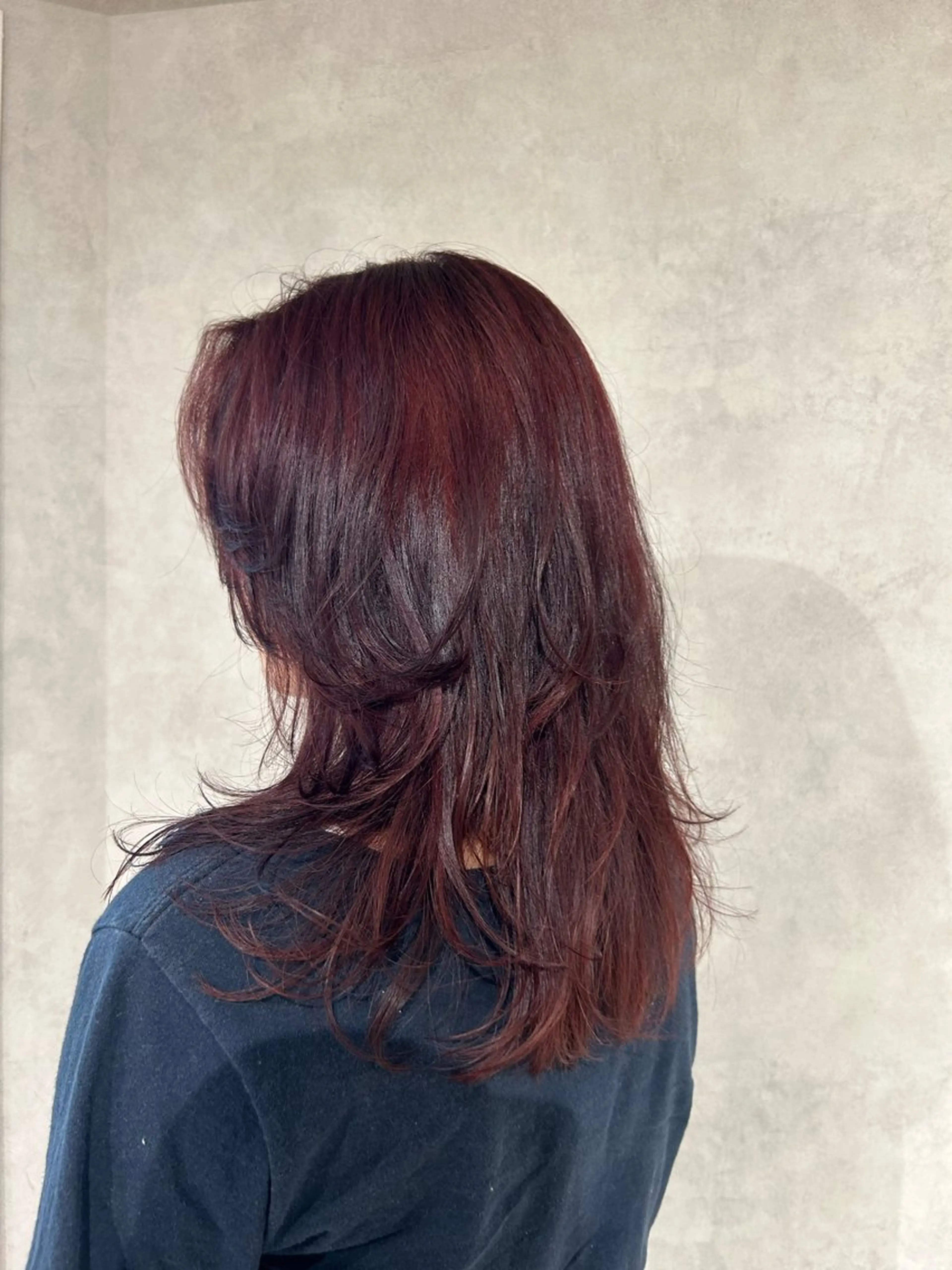 セミロング レイヤーカット カット ヘアカラー トリートメント ayano/パーマ/ 暖色カラーのヘアスタイル