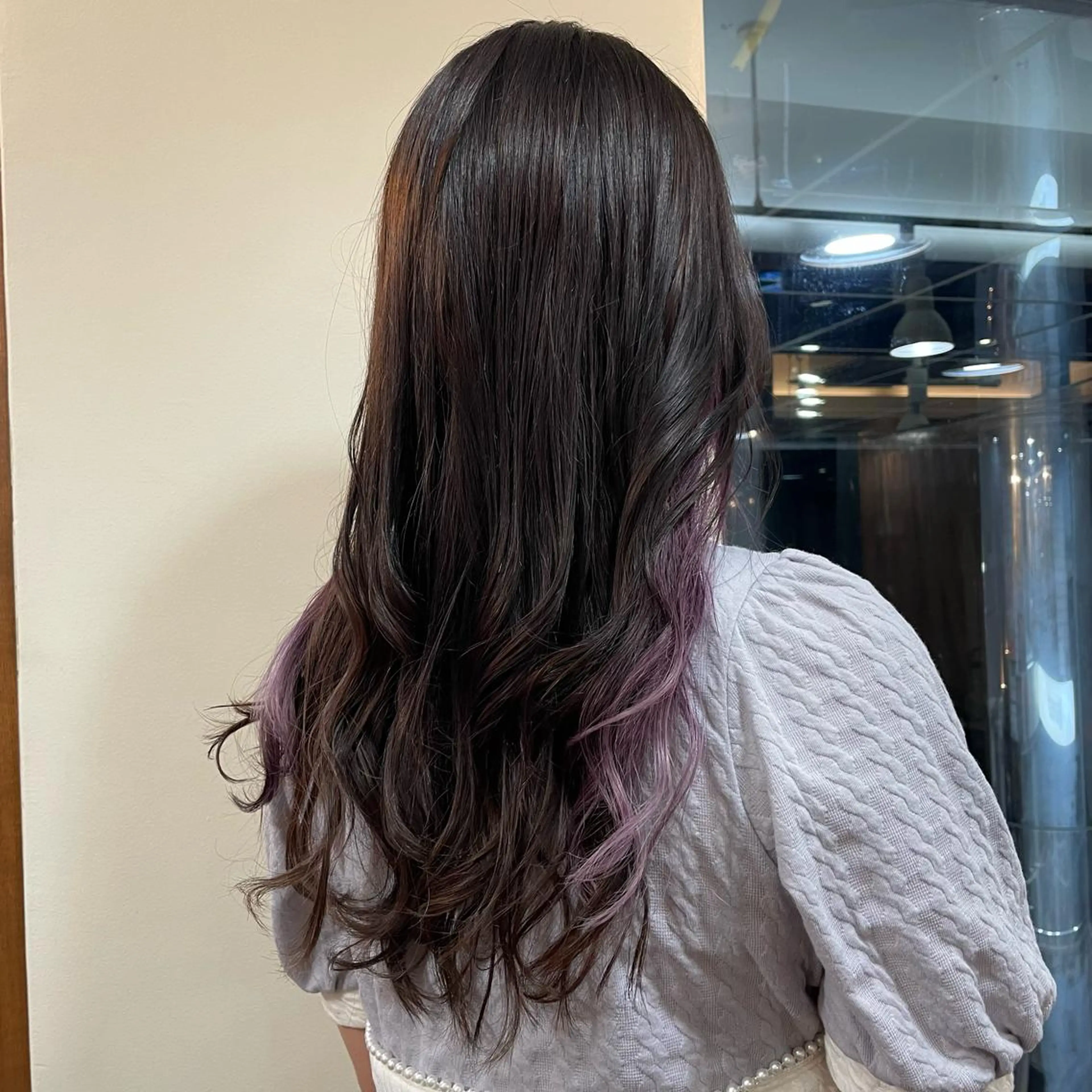 ロング カラー ブリーチ イヤリングカラー パープルカラー NiCHE avenir吉祥寺所属・💜カラー/縮毛矯正 /NARUKA💜のヘアスタイル