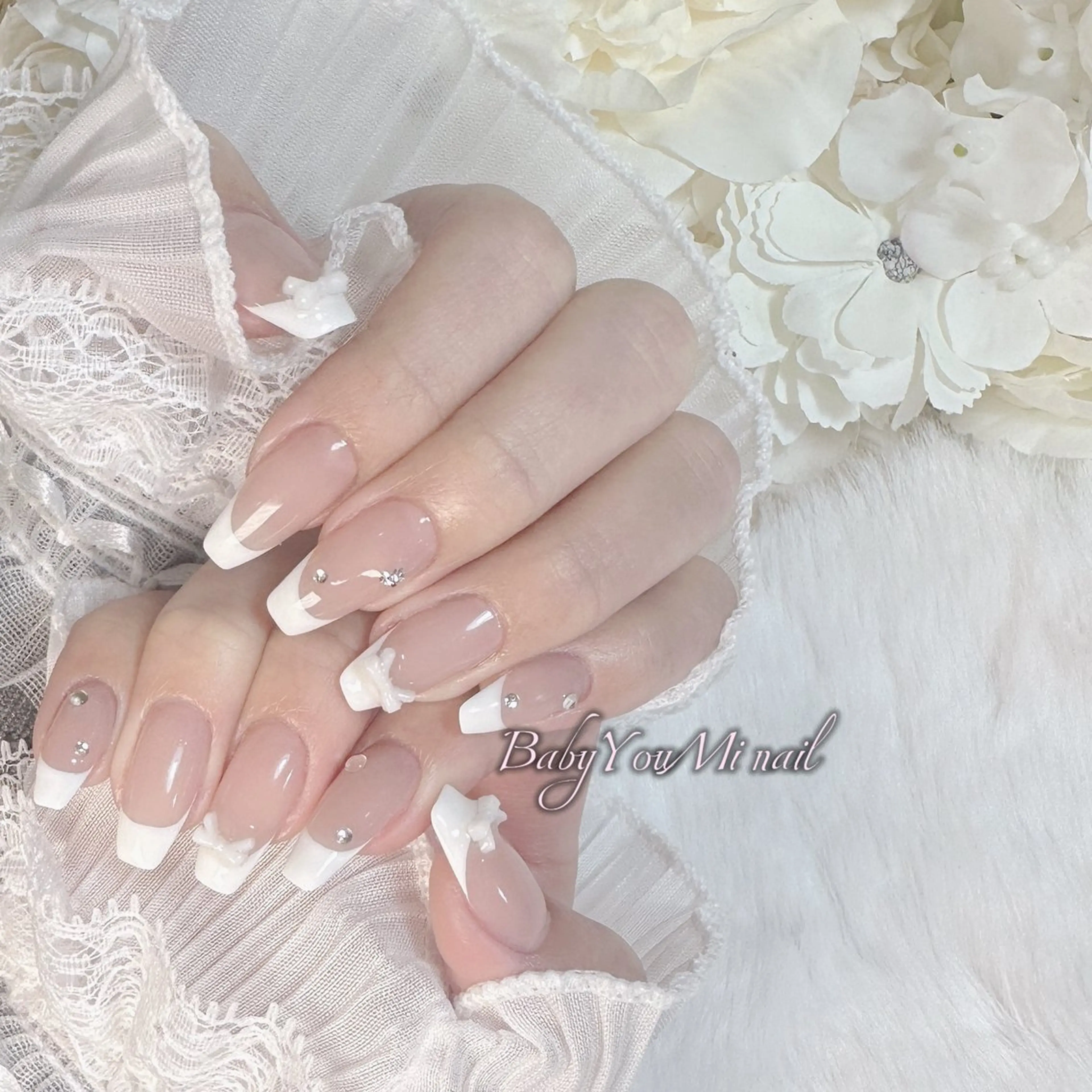 ネイル オーロラネイル 成人式 フットネイル フレンチネイル ジェルネイル ハンドネイル BabyYouMi nailのネイルデザイン