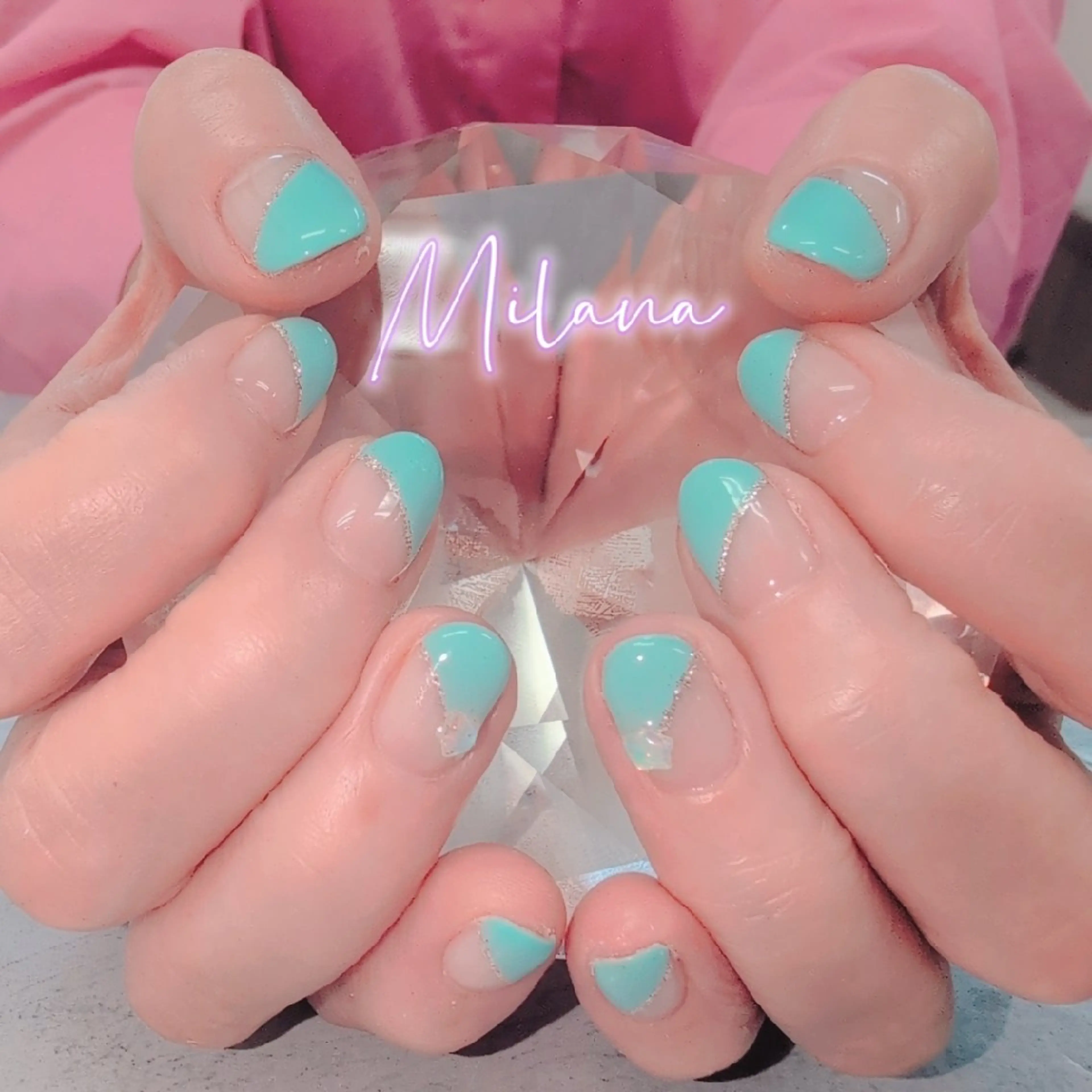 ネイル フレンチネイル 斜めフレンチ シンプルネイル ハンドネイル Milana 川瀬のネイルデザイン