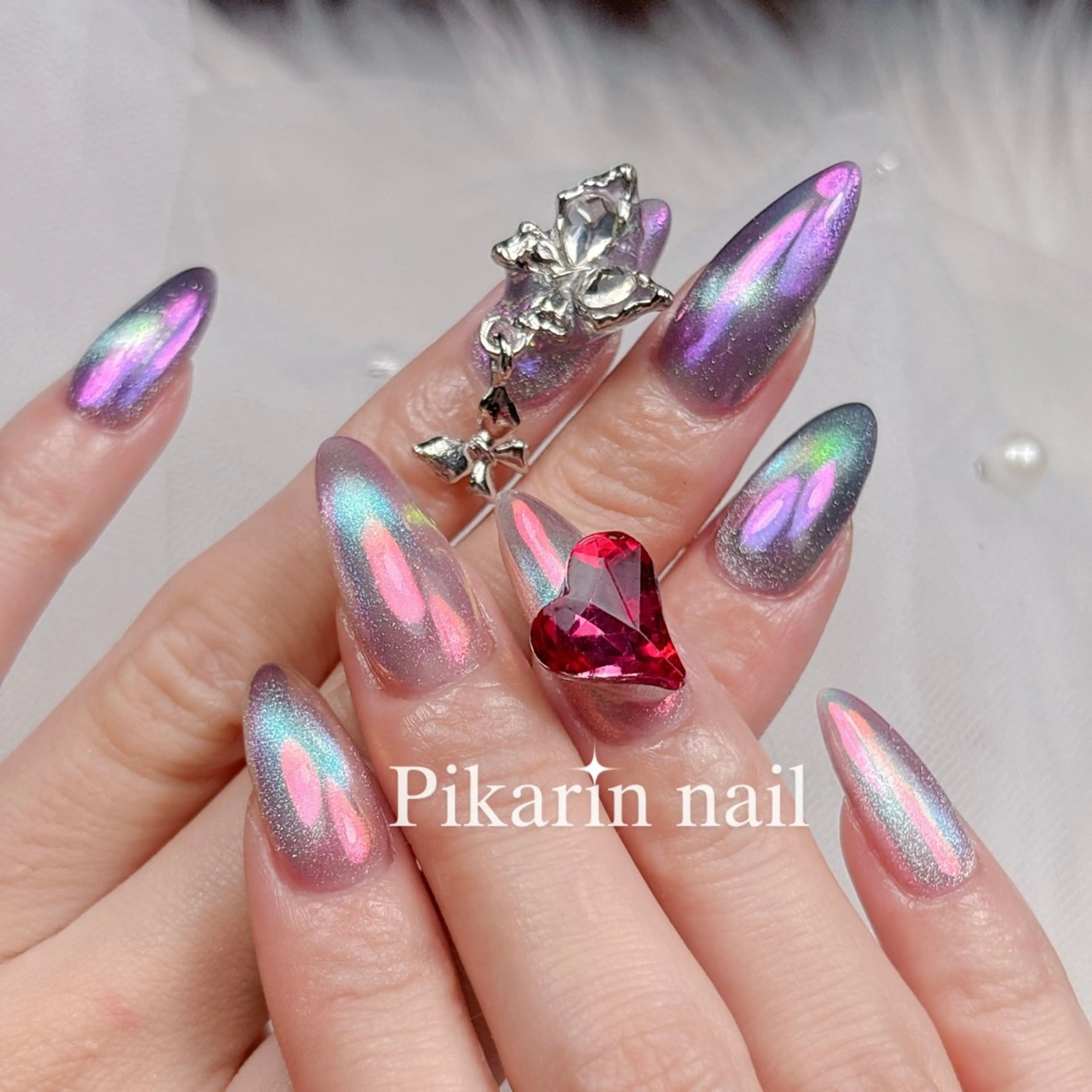 ネイル ミラーネイル フットネイル 🌟Pikarin Nail🌟のネイルデザイン