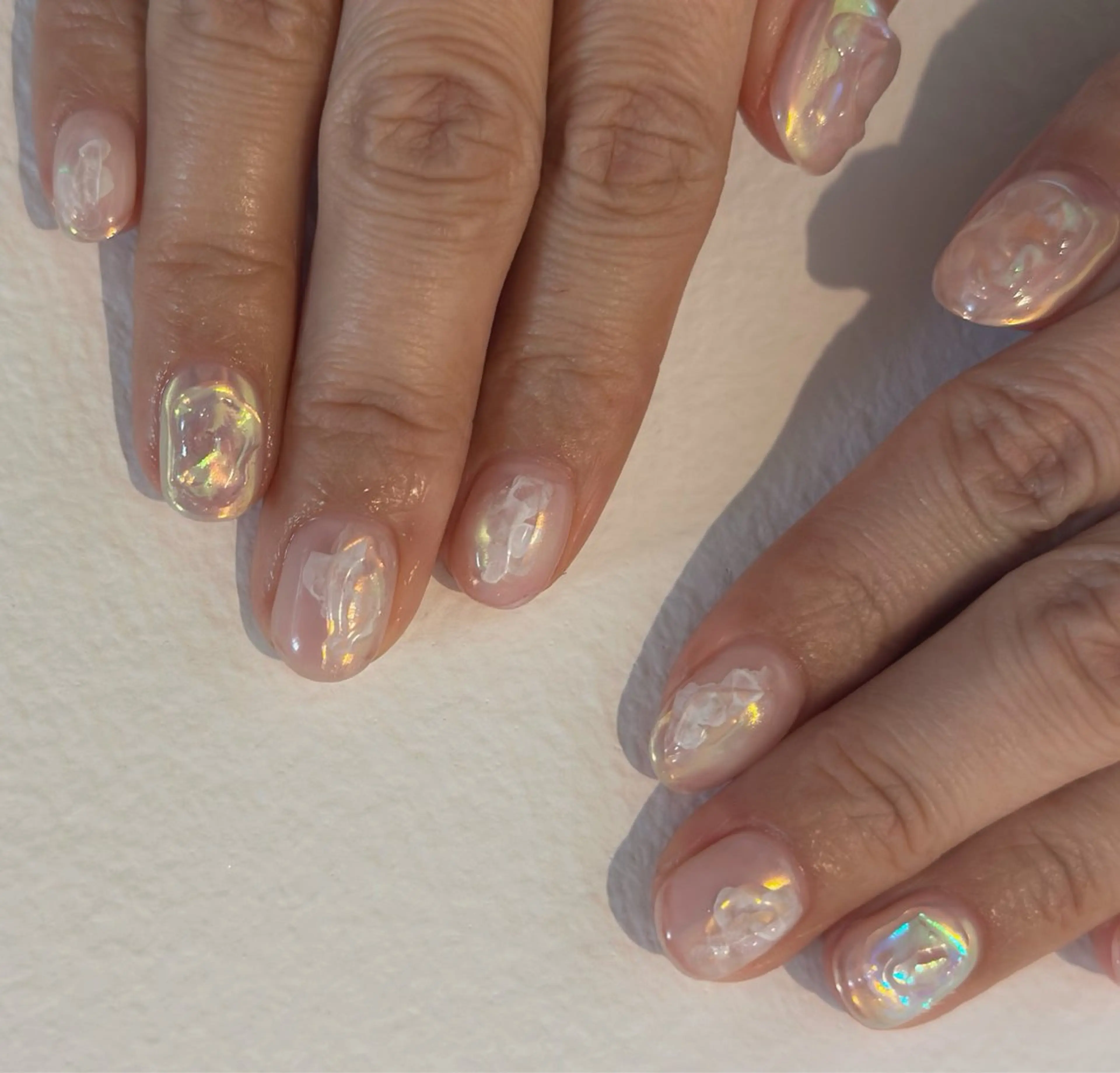 ネイル 氷ネイル・うるうるネイル ハンドネイル Flow nail所属・山本 七海のネイルデザイン