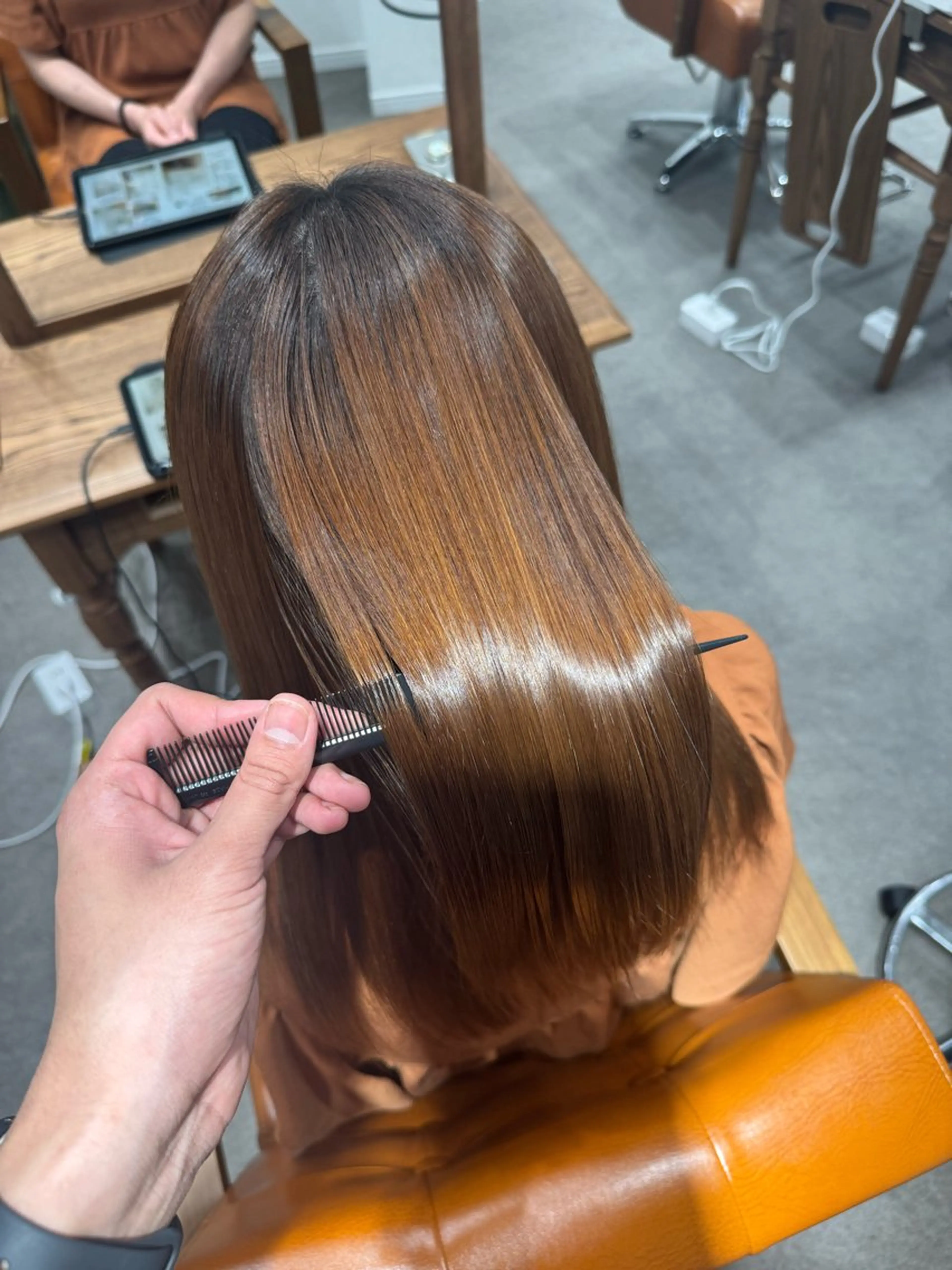 ロング カット 縮毛矯正 トリートメント 髪質改善縮毛✨ 泉谷彪芽のヘアスタイル