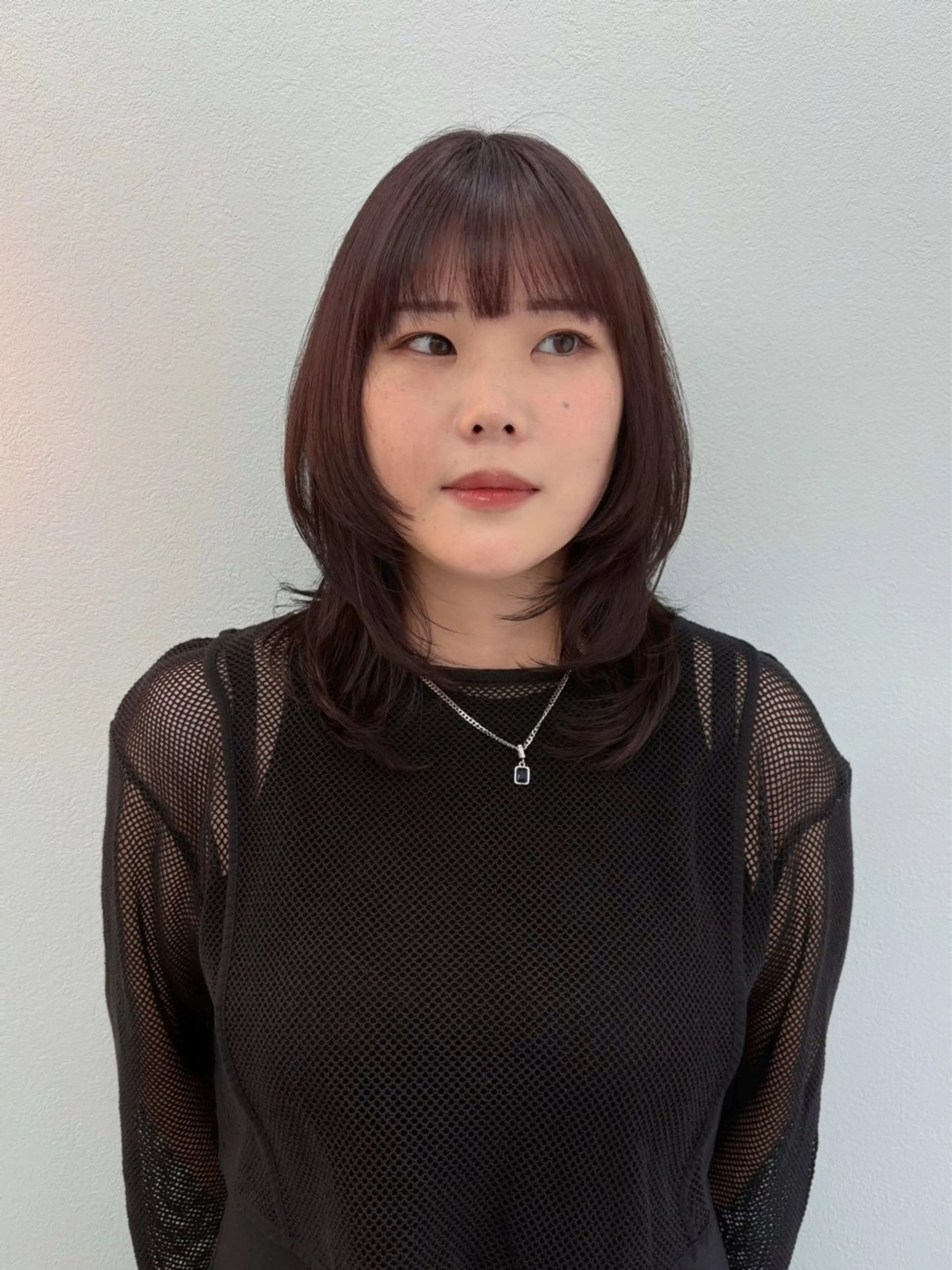 ミディアム カラー ブラウンカラー ラベンダーカラー ラベンダーブラウン ハッシュカット カット ヘアカラー トリートメント レイヤー/髪質改善 🫧小町 紗耶華のヘアスタイル