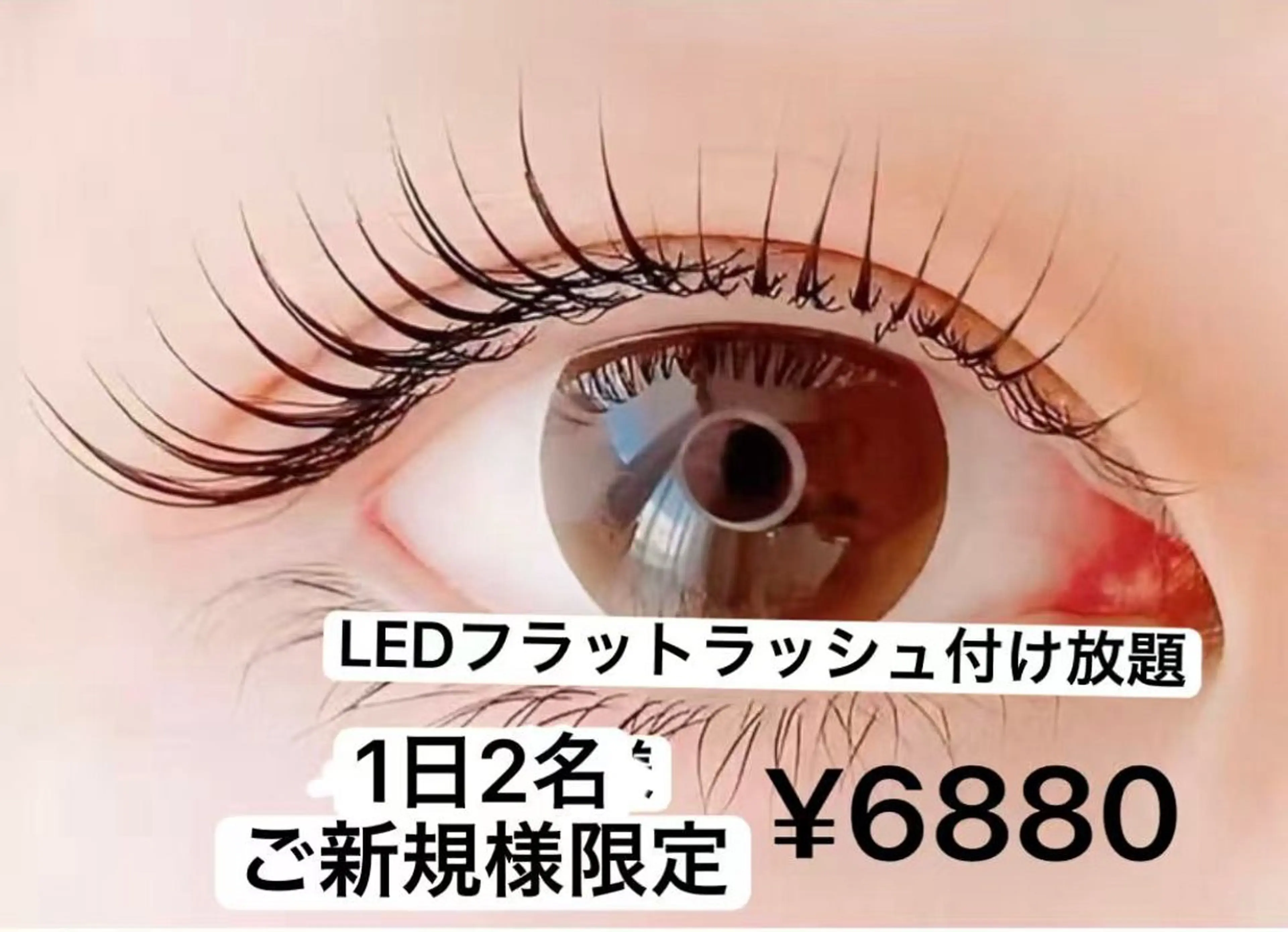 期间限定LEDフラットラッシュ付け放題130本保証の写真