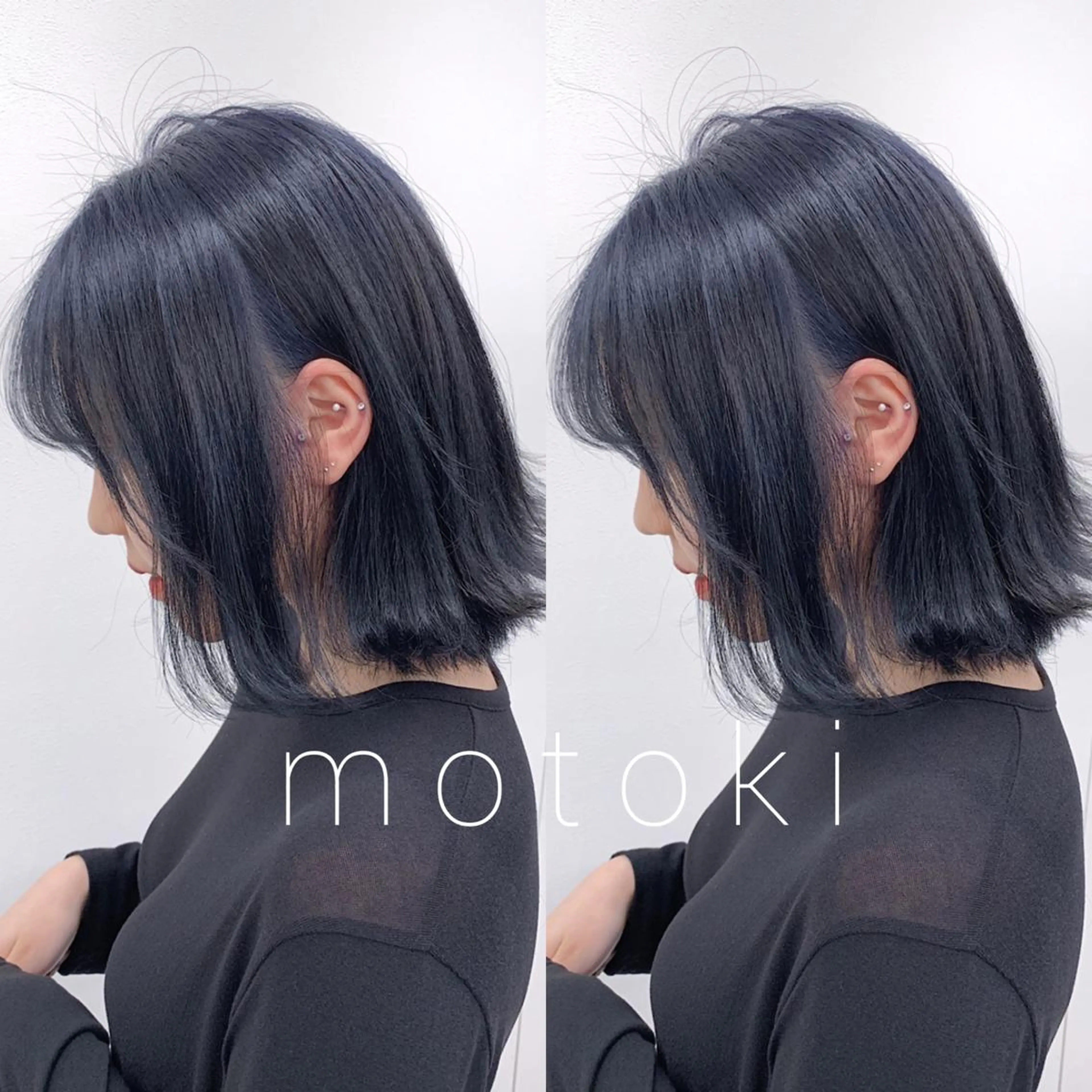 ショート カラー ブリーチ ブルーカラー ケアブリーチ ヘアカラー ヘアセット 柔らかbeige モトキのヘアスタイル