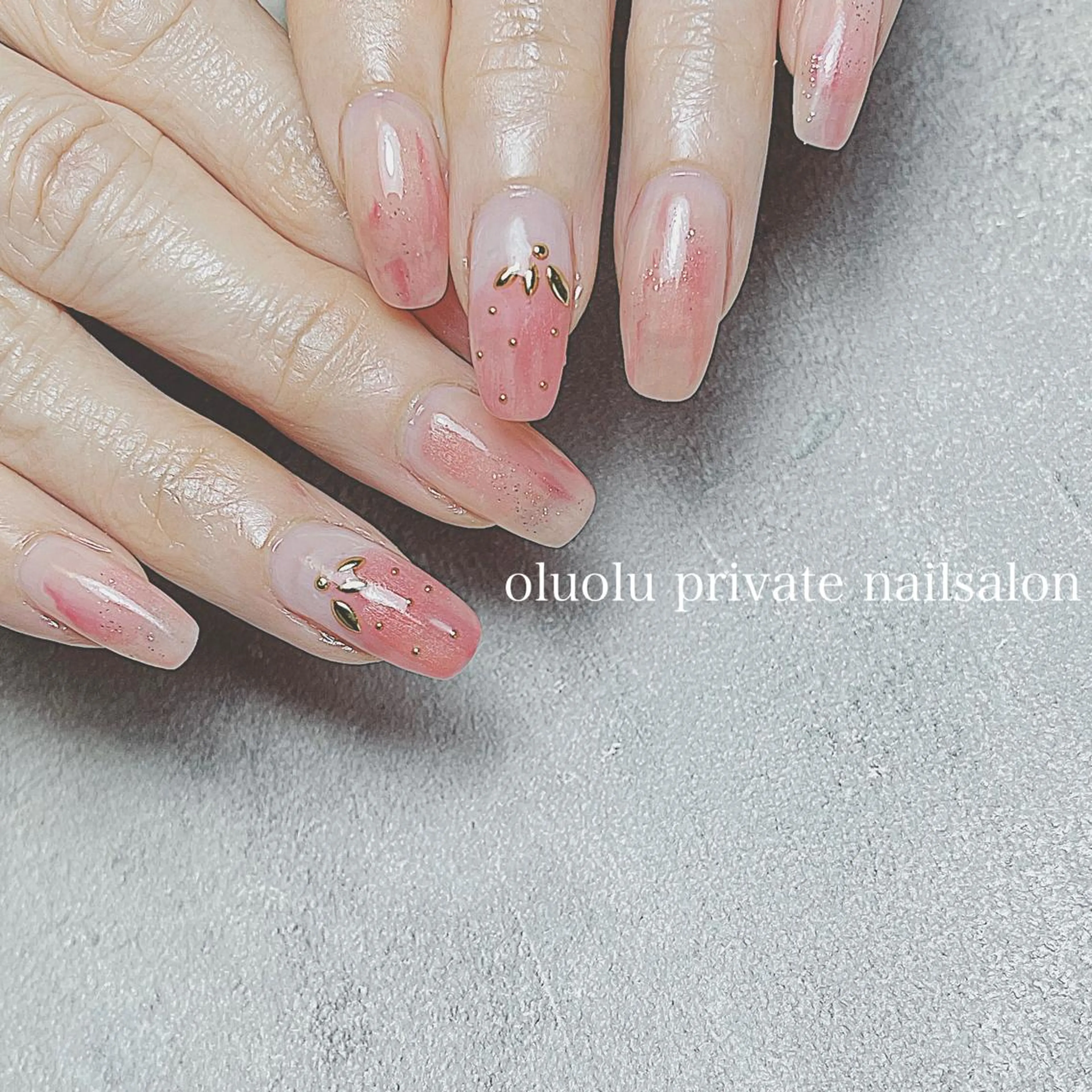 ネイル アートネイル ニュアンスネイル 春ネイル ハンドネイル 大村 紬華のネイルデザイン