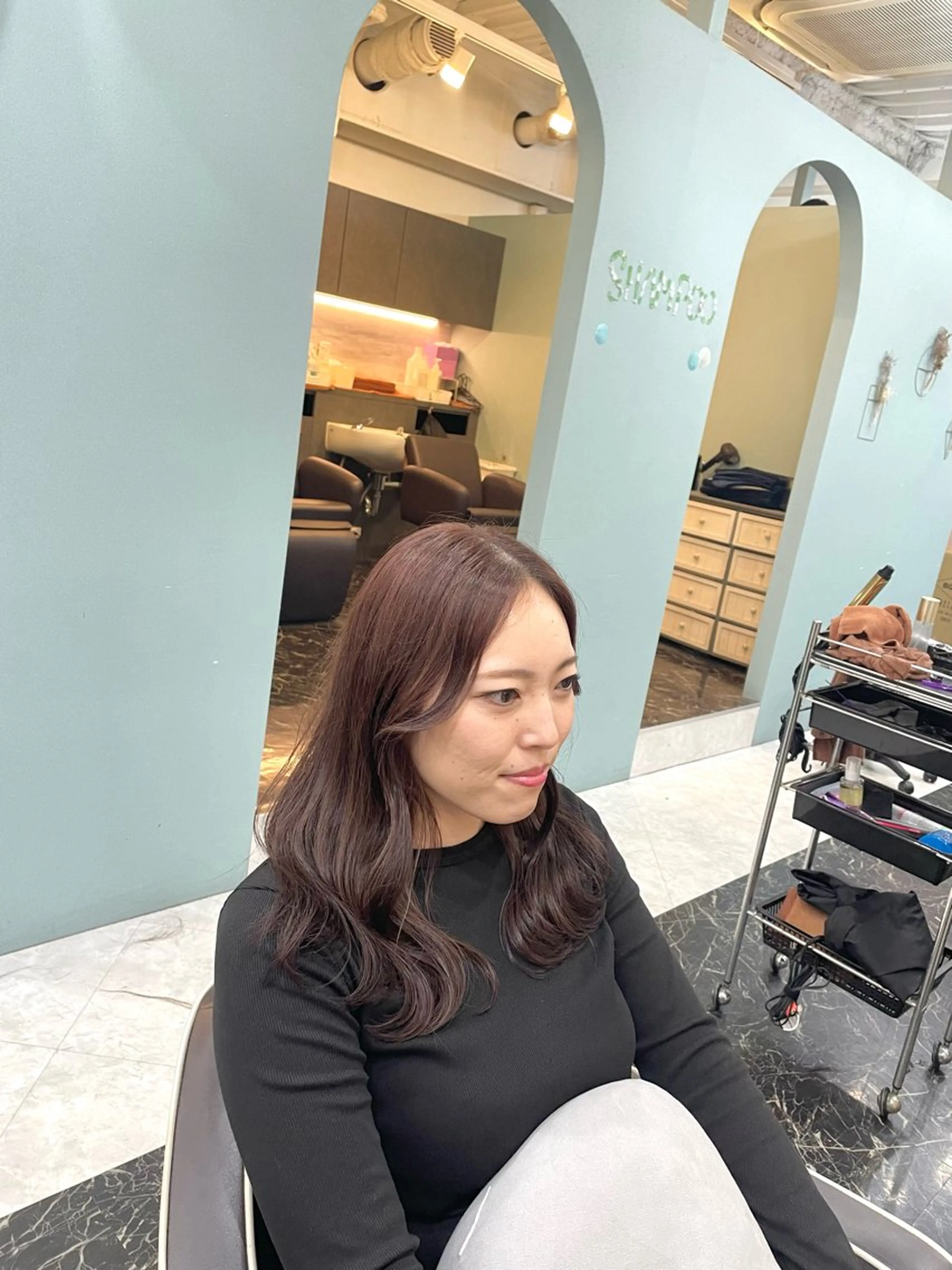 ロング カット ヘアカラー 亀川蓮 Agu hairのヘアスタイル