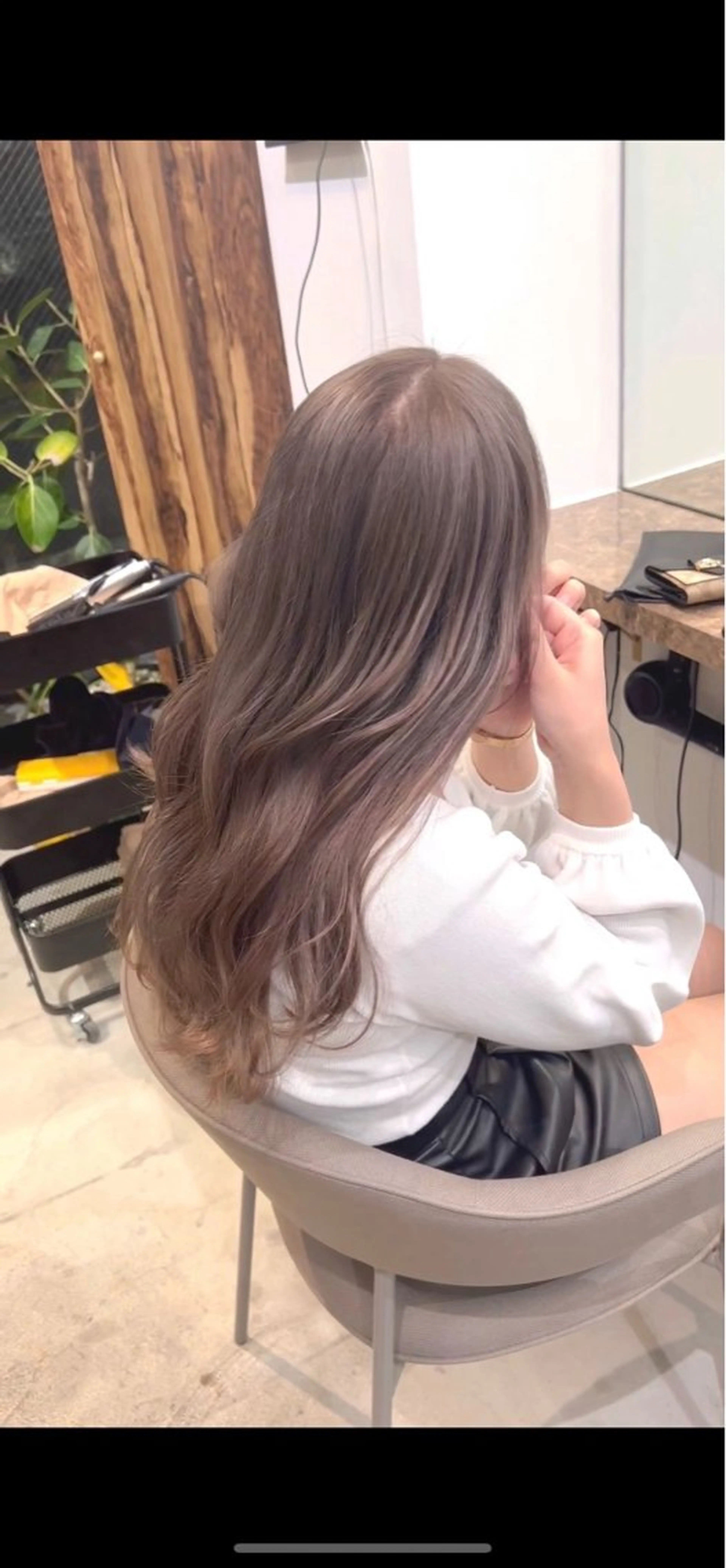 ミディアム カラー ヘアアレンジ 顔周りcut/ 艶ワンカラー♥ちさきのヘアスタイル