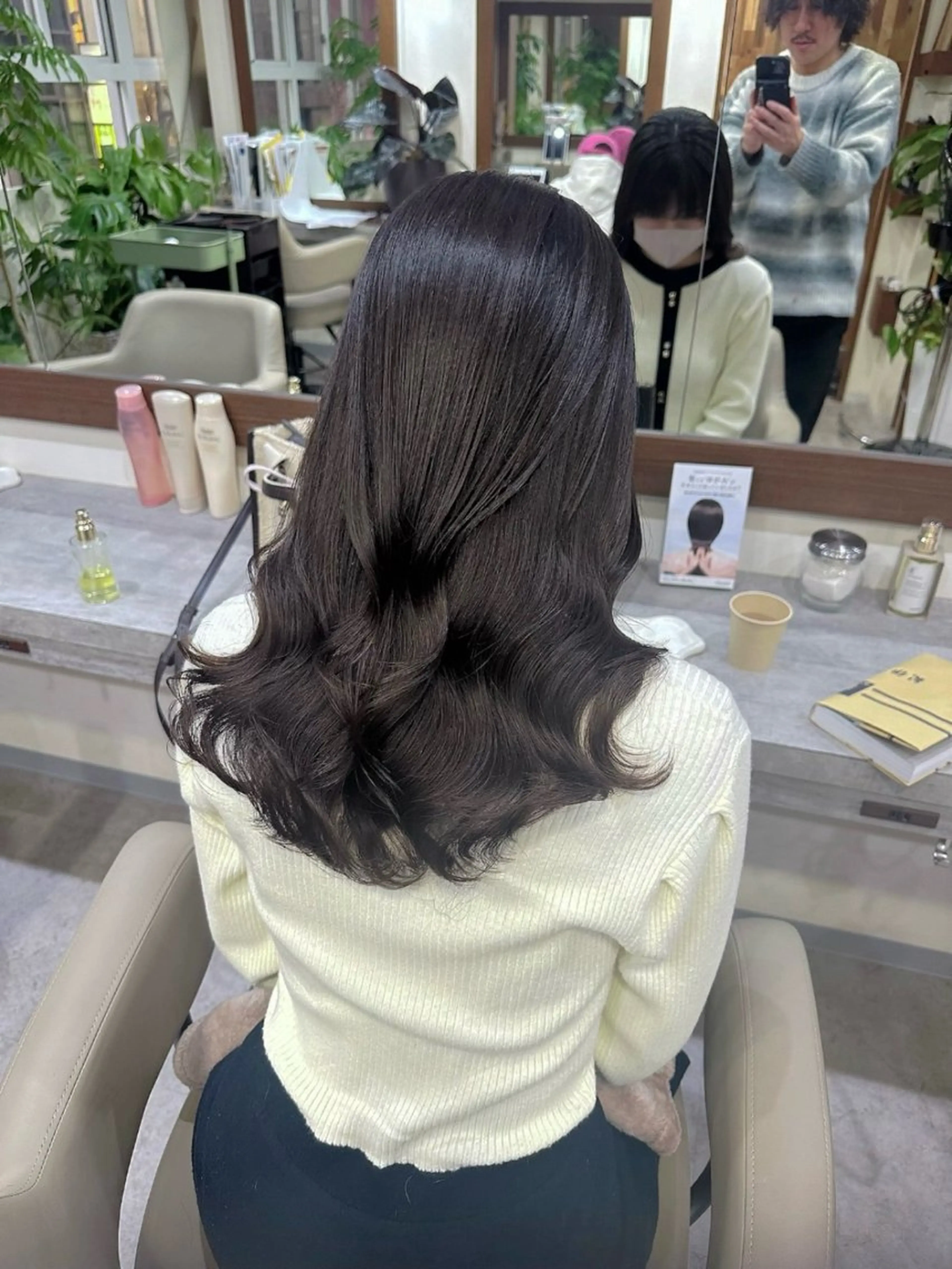 セミロング カラー パーマ 韓国ヘア/韓国風 パーマ/kazueのヘアスタイル