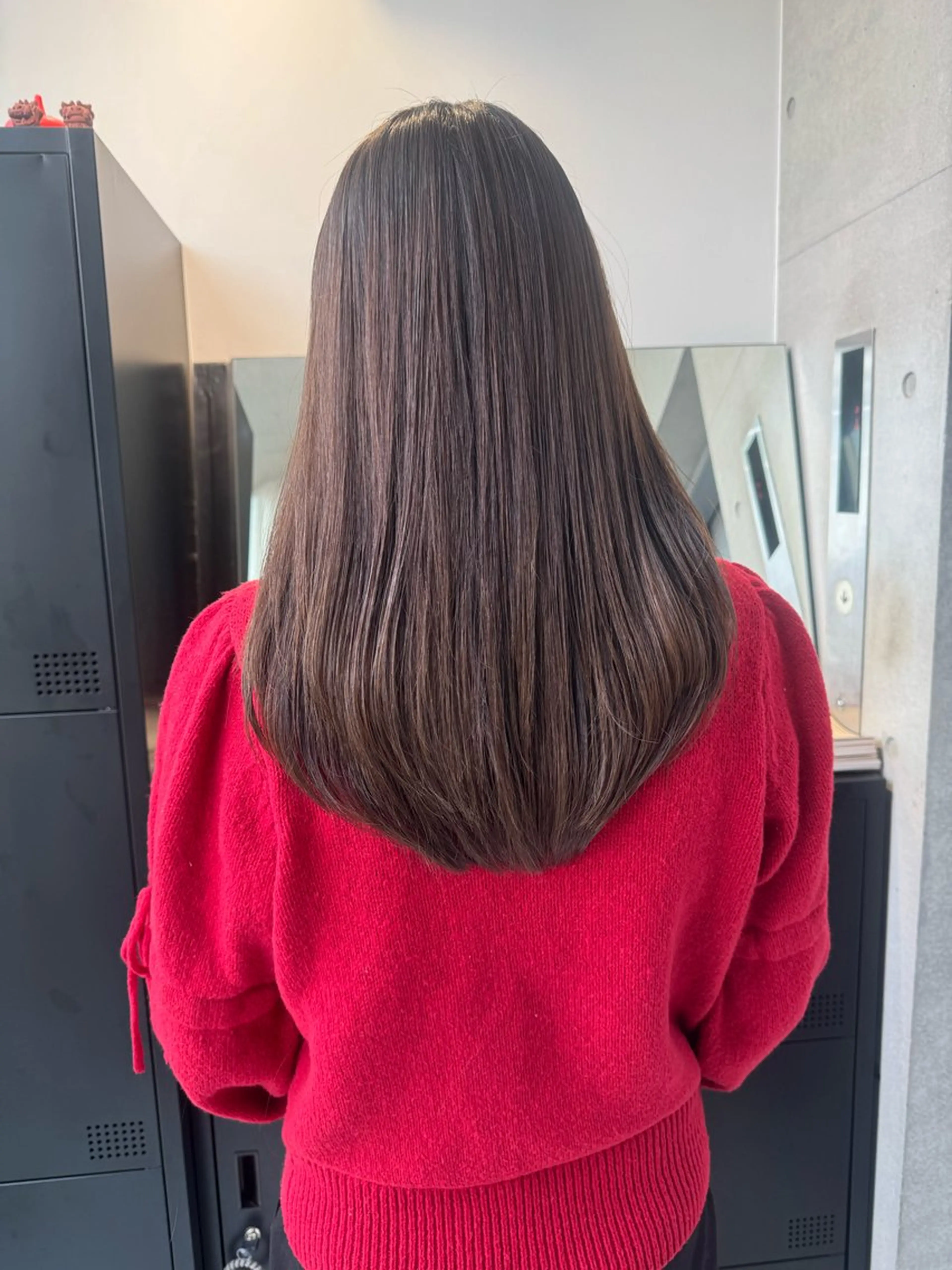 ミディアム カラー パーマ ヘアカラー トリートメント ヘアセット 透明感/オリーブ/ グレージュ/YUKAのヘアスタイル