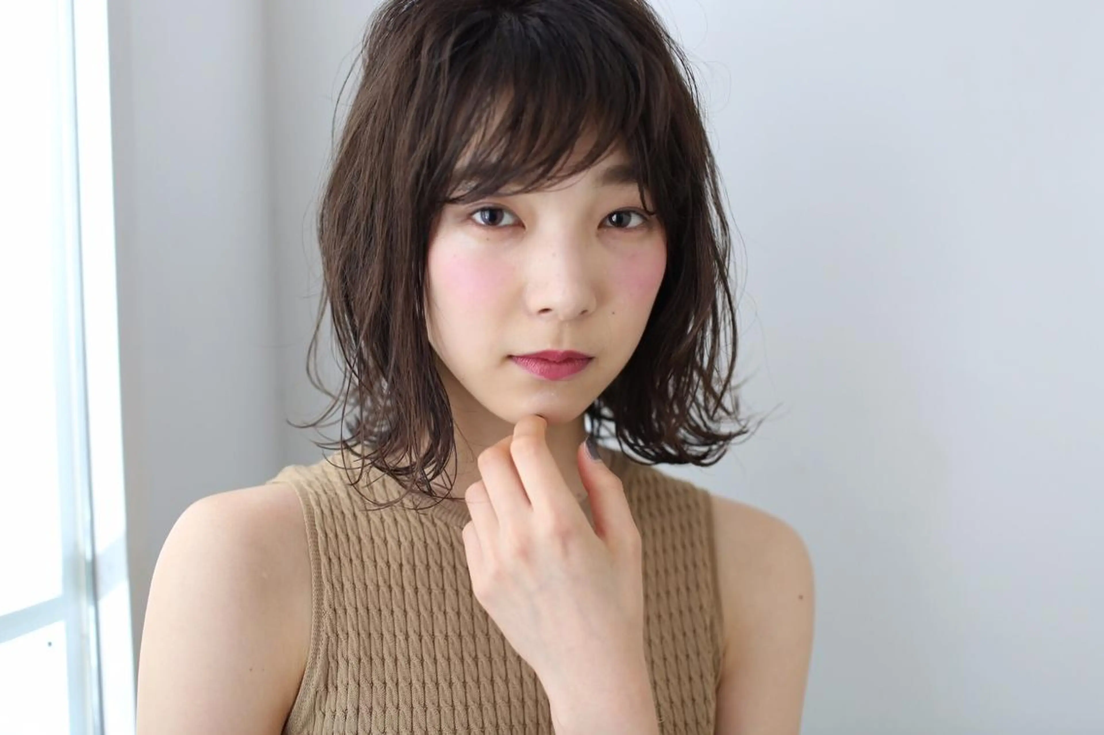 ミディアム カラー パーマ 山下 直人のヘアスタイル