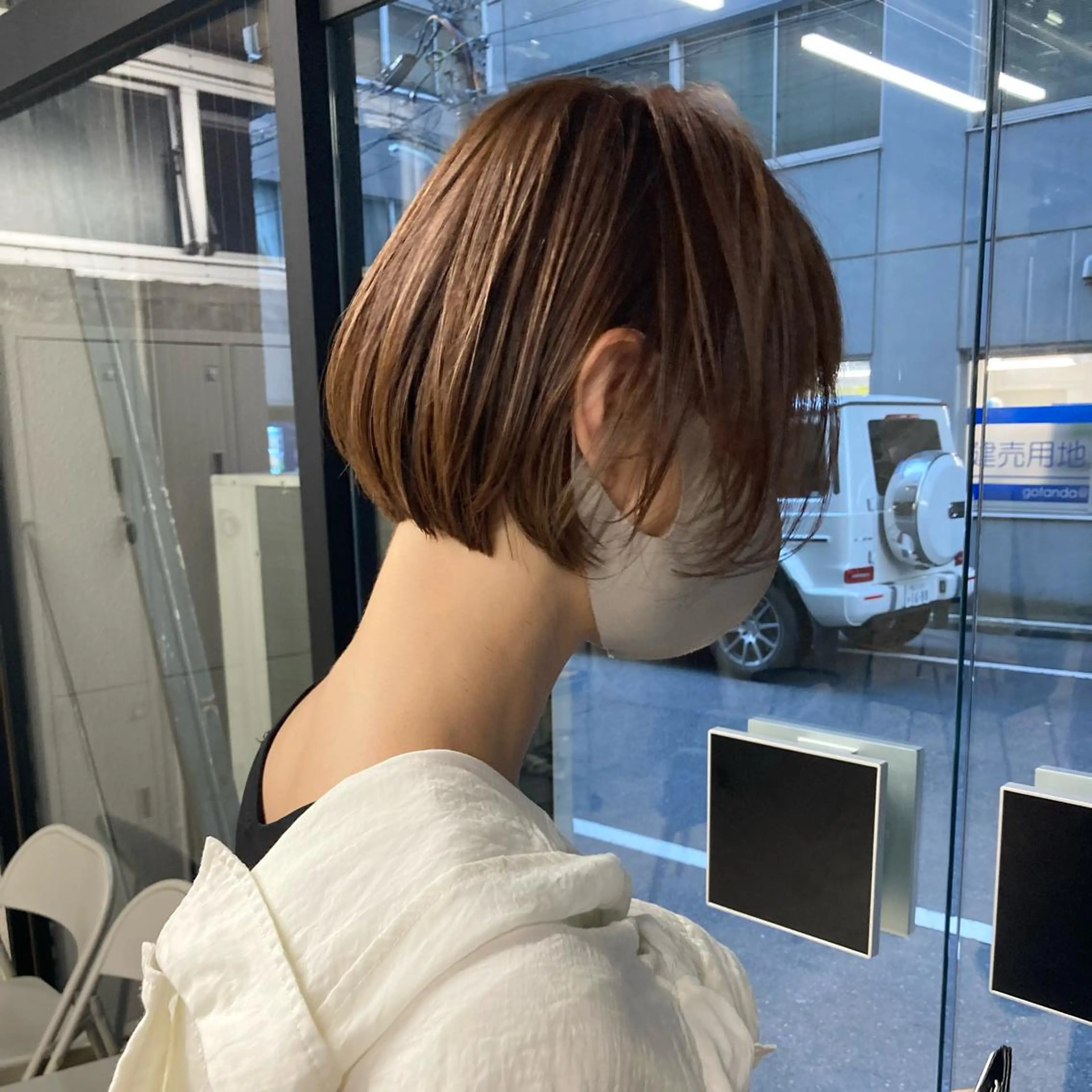 ショート カラー 🟢ウルフ/スパイラ ルパーマ/大西🟢のヘアスタイル