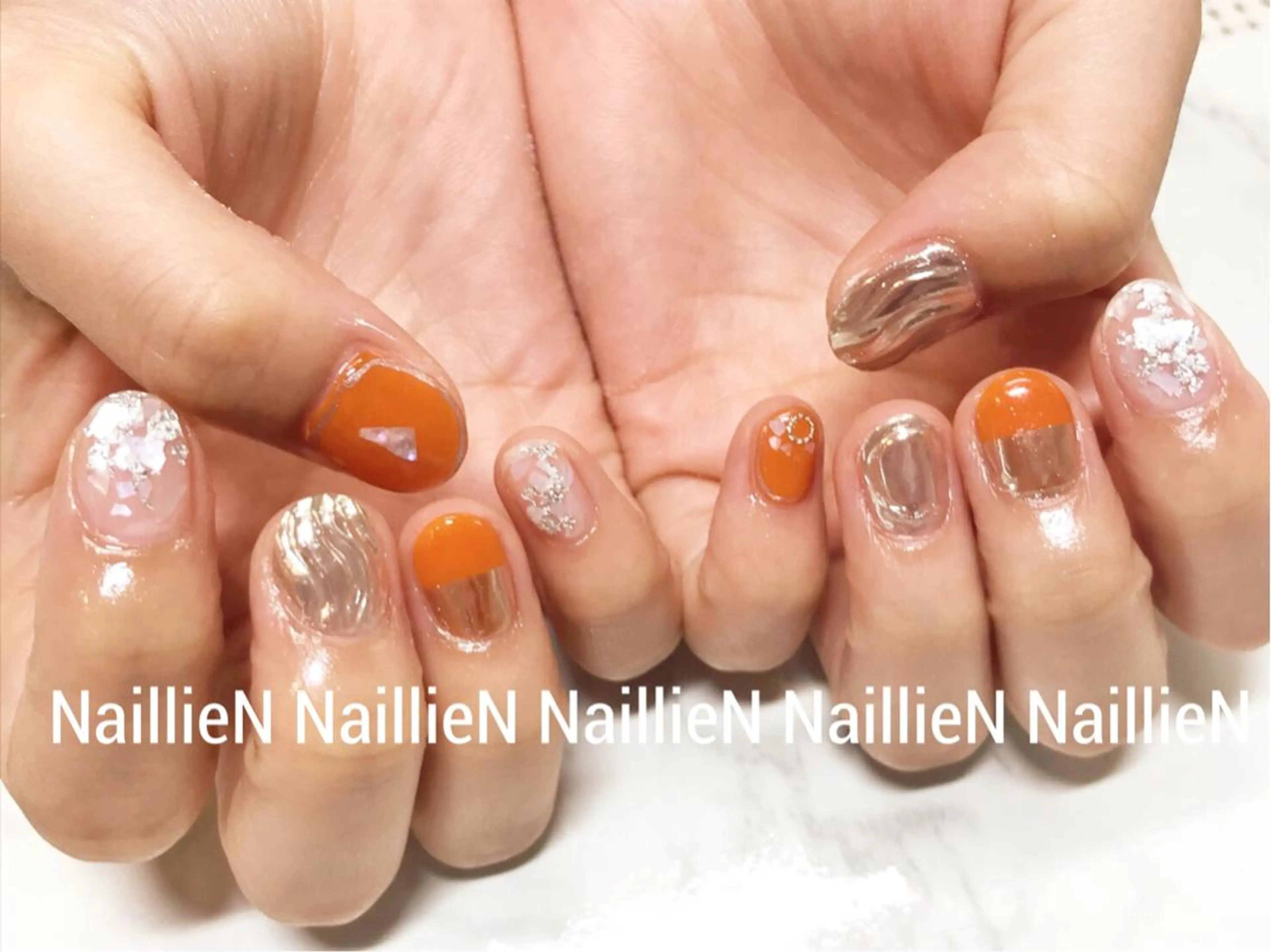 ネイル ミラーネイル 持ち込み ニュアンスネイル Nail lieNのネイルデザイン