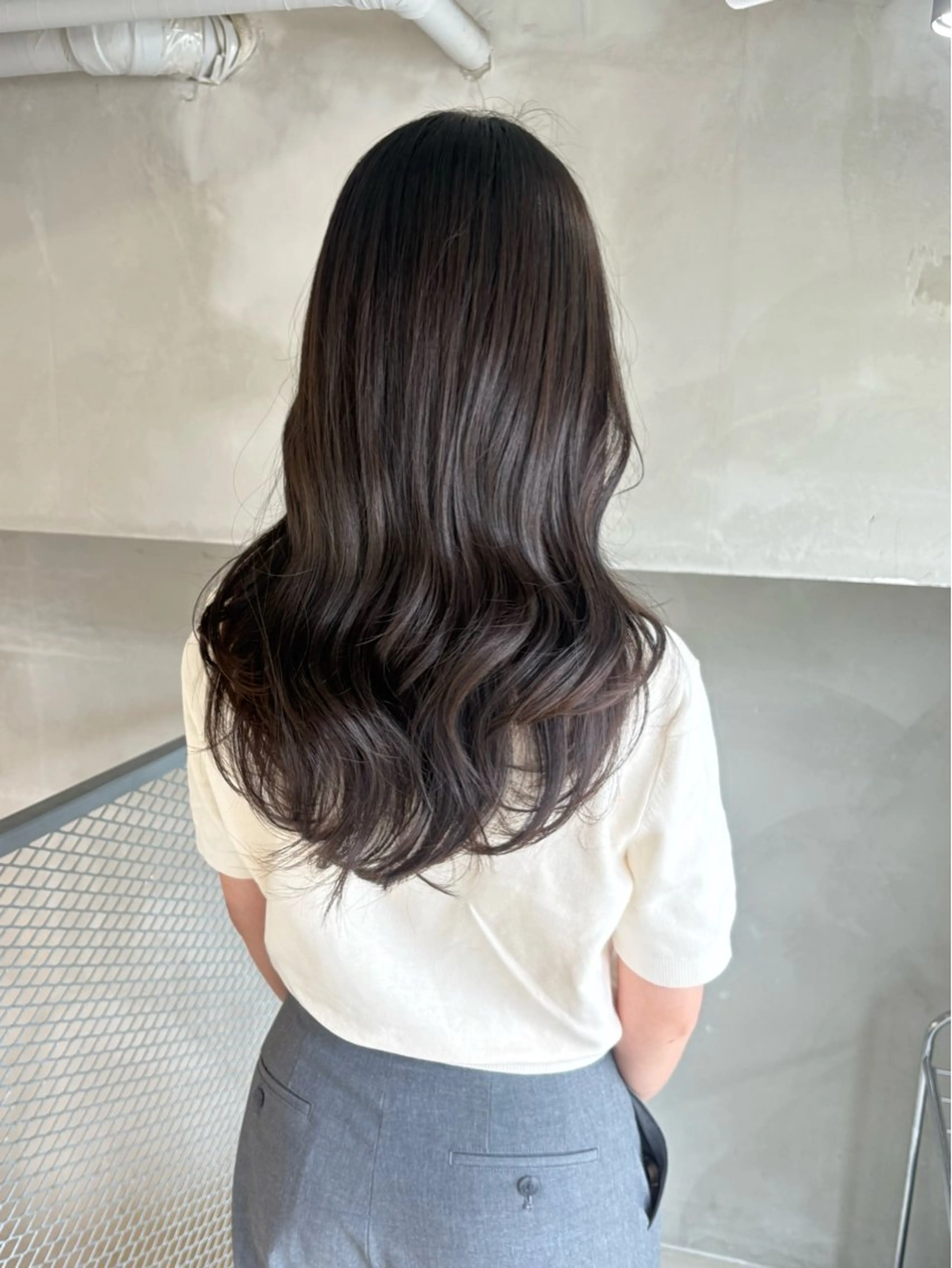 ロング カラー アディクシーカラー 透明感カラー グレージュ カット ヘアカラー トリートメント 透明感カラー🫧 nanohaのヘアスタイル
