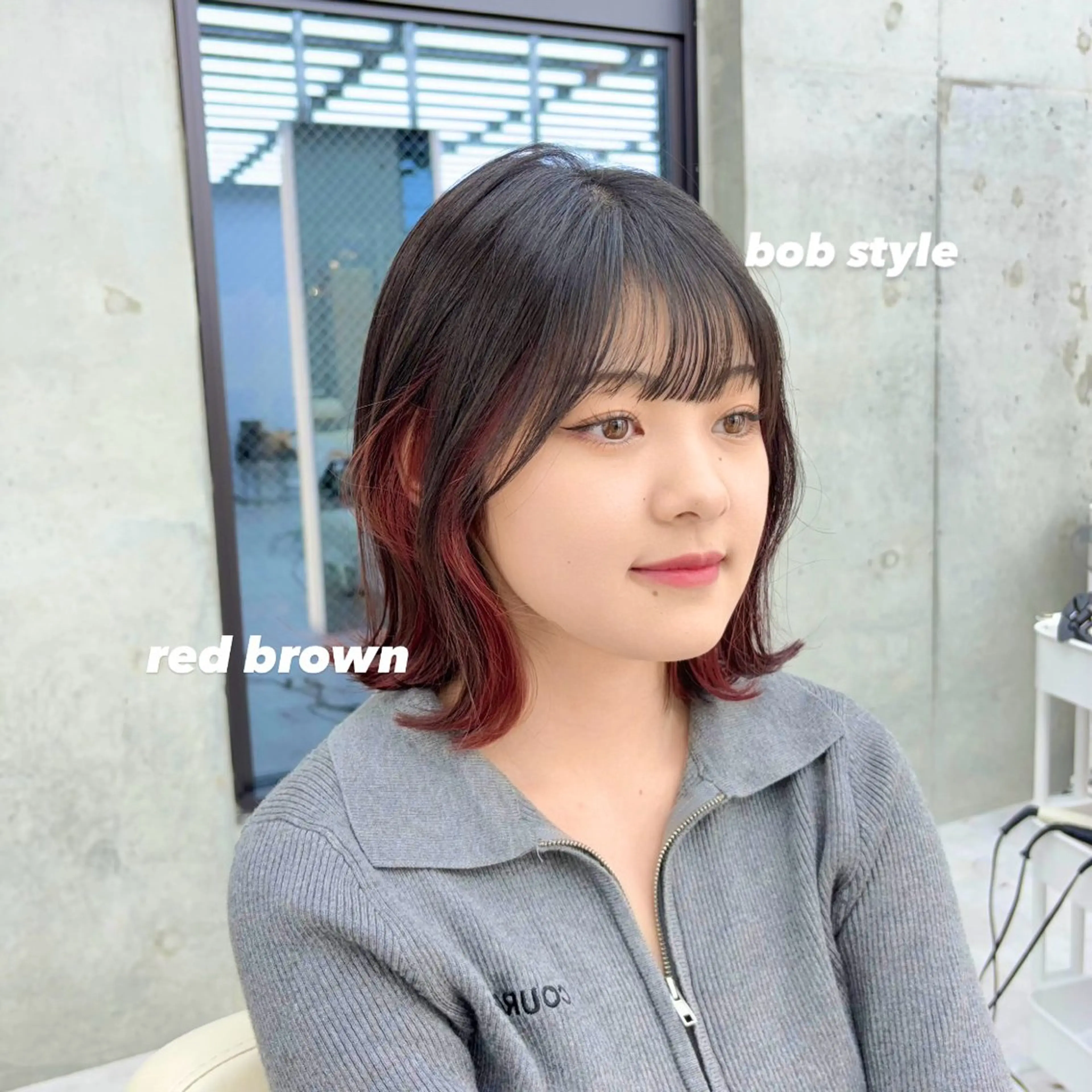 ミディアム mei / 艶カラー ミディアム レイヤーのヘアスタイル